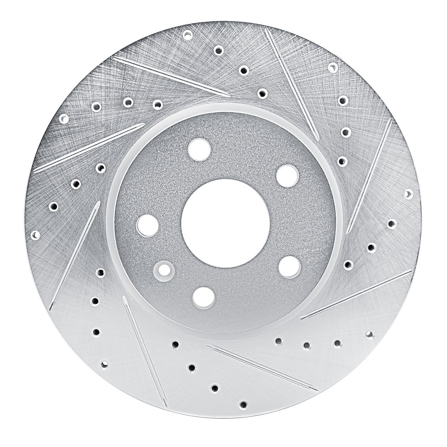 E-Line Drilled & Slotted Silver Brake Rotor, Fits Select GM, Position: Front Right