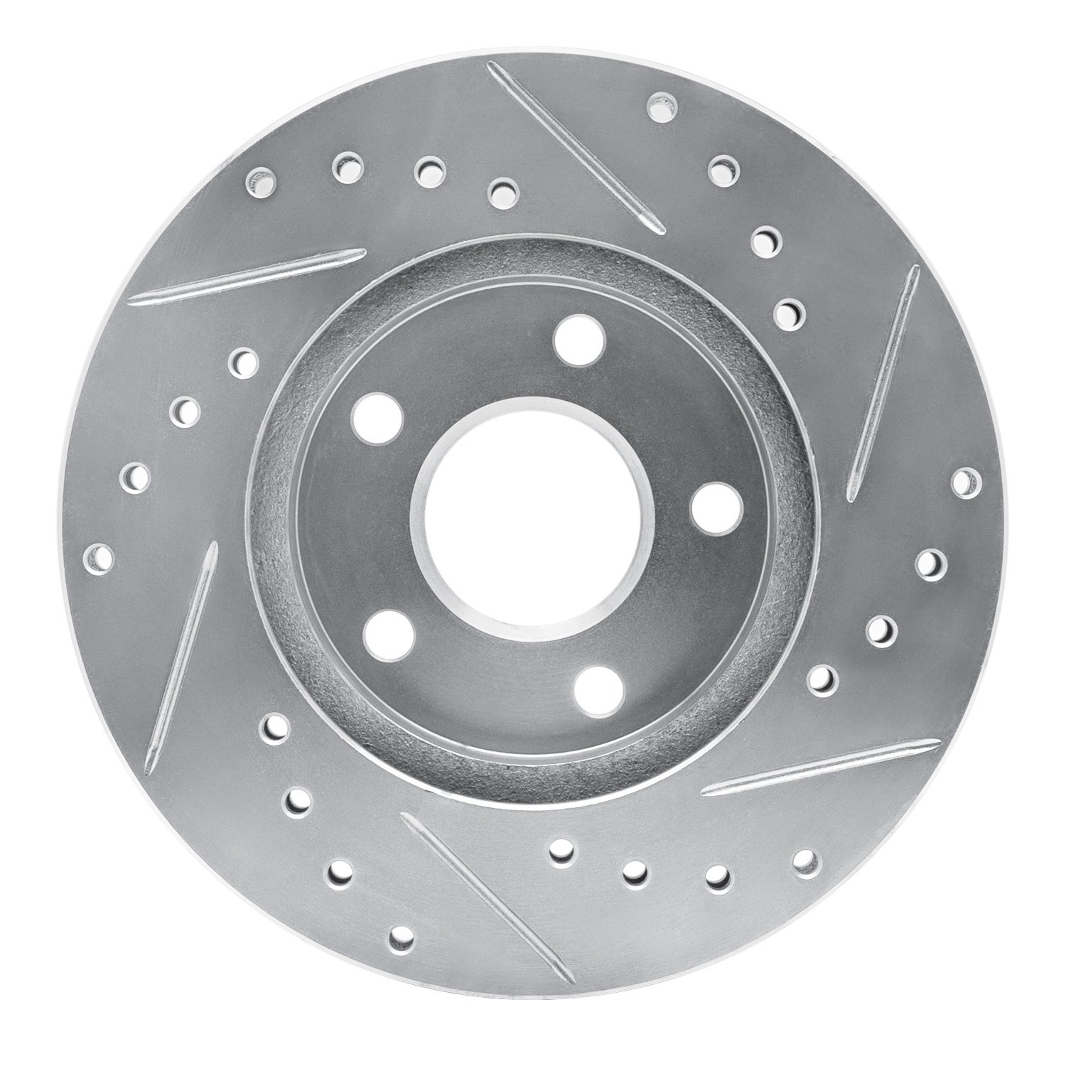 E-Line Drilled & Slotted Silver Brake Rotor, 1982-1984 GM, Position: Front Left