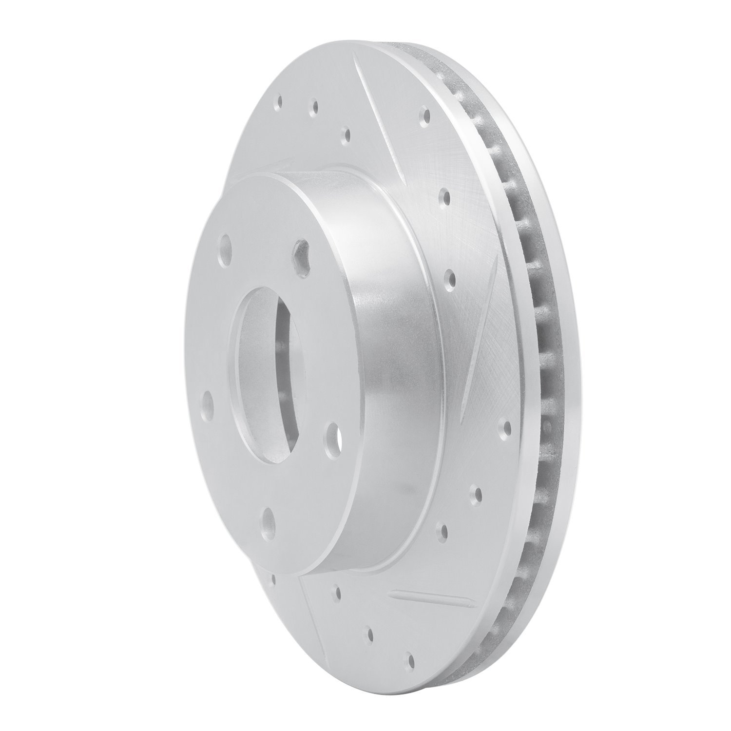 E-Line Drilled & Slotted Silver Brake Rotor, 1982-1988