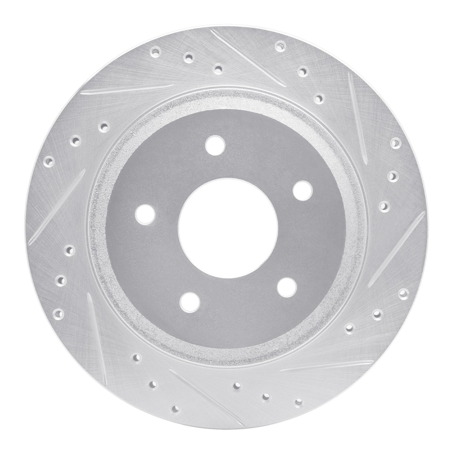 E-Line Drilled & Slotted Silver Brake Rotor, 1988-1994 GM, Position: Front Right