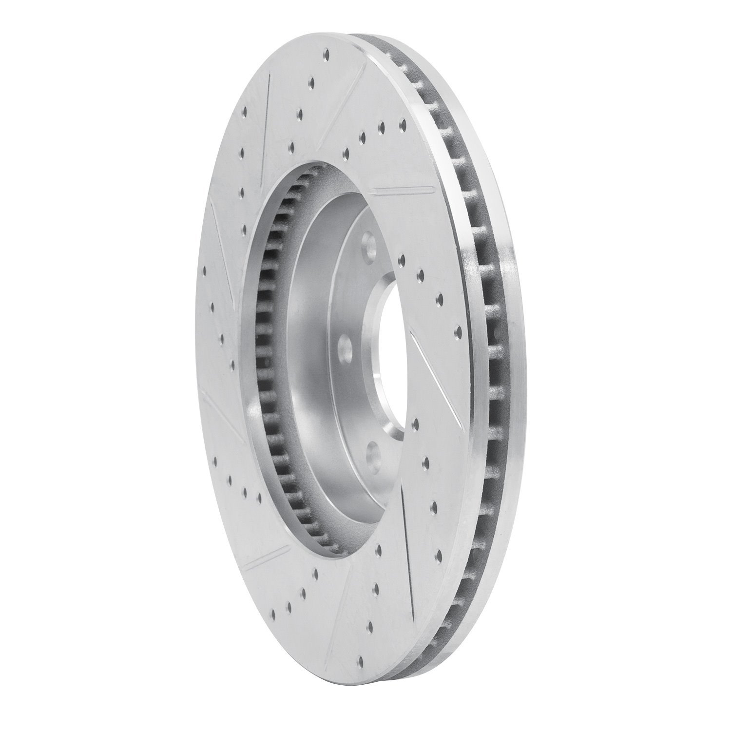 E-Line Drilled & Slotted Silver Brake Rotor, 2006-2009 GM, Position: Front Right