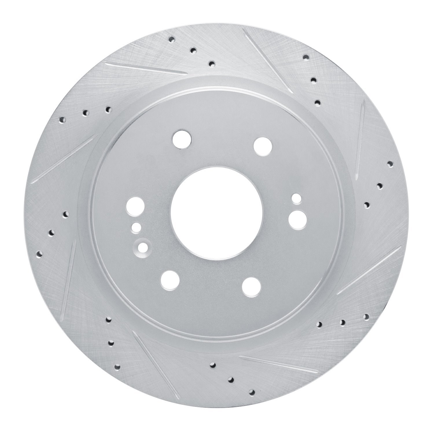 E-Line Drilled & Slotted Silver Brake Rotor, Fits Select GM, Position: Rear Right