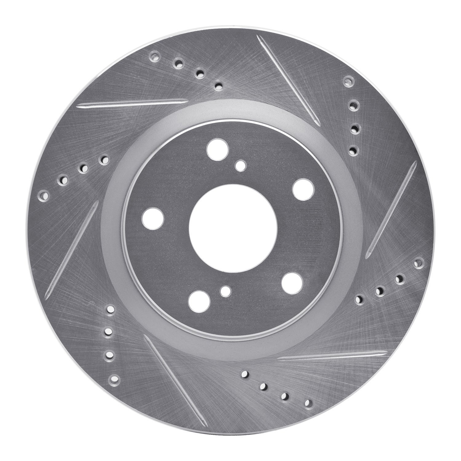 E-Line Drilled & Slotted Silver Brake Rotor, Fits Select GM, Position: Rear Right