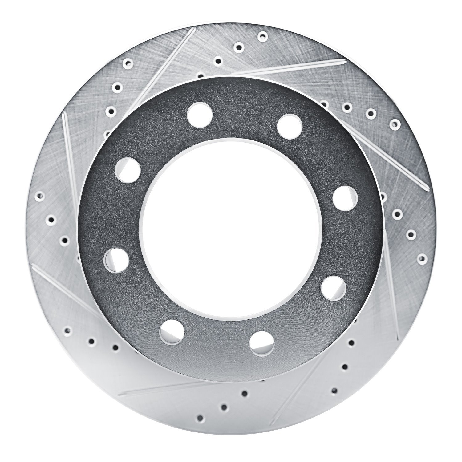 E-Line Drilled & Slotted Silver Brake Rotor, Fits Select GM, Position: Rear Left