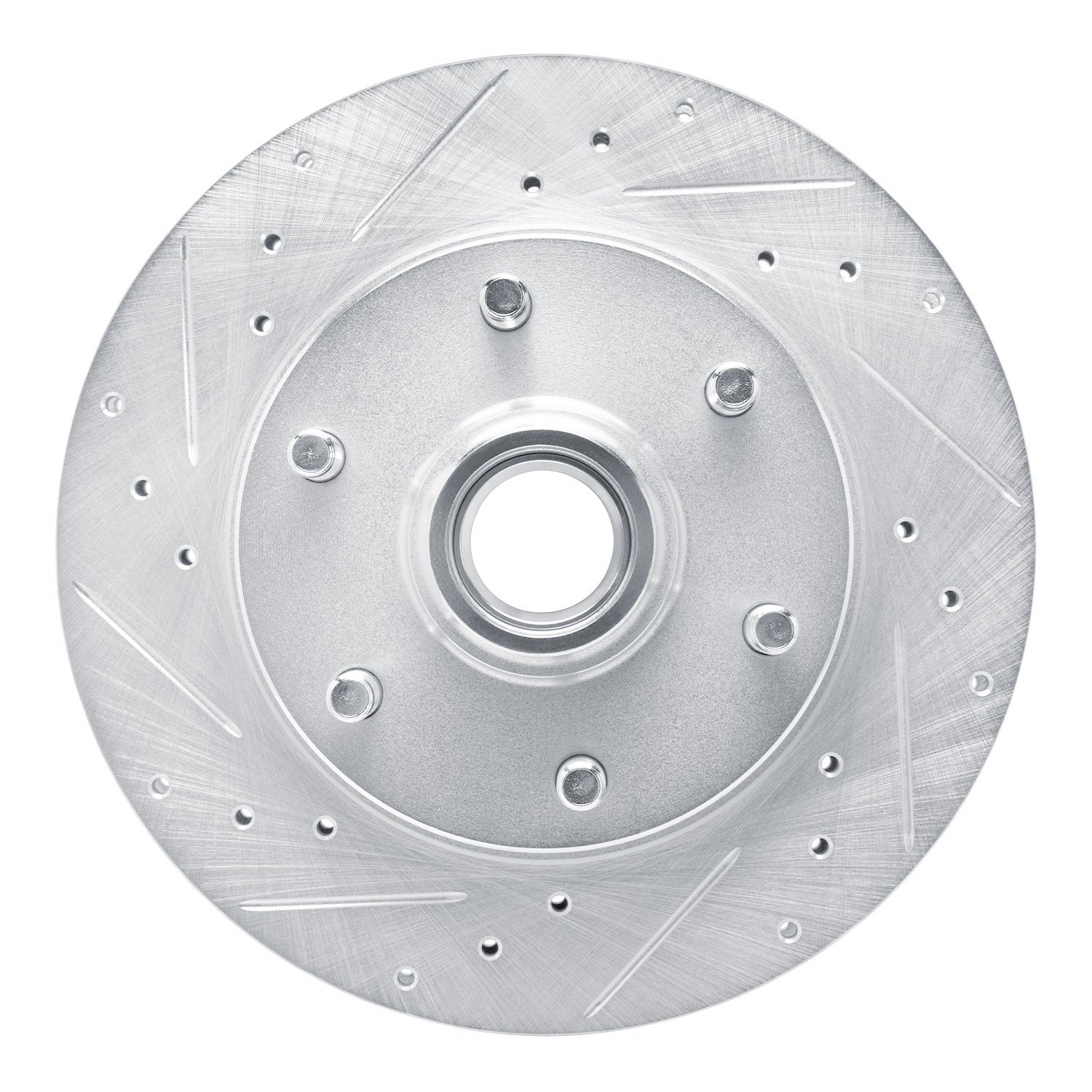 E-Line Drilled & Slotted Silver Brake Rotor, 1988-1996 GM, Position: Front Left