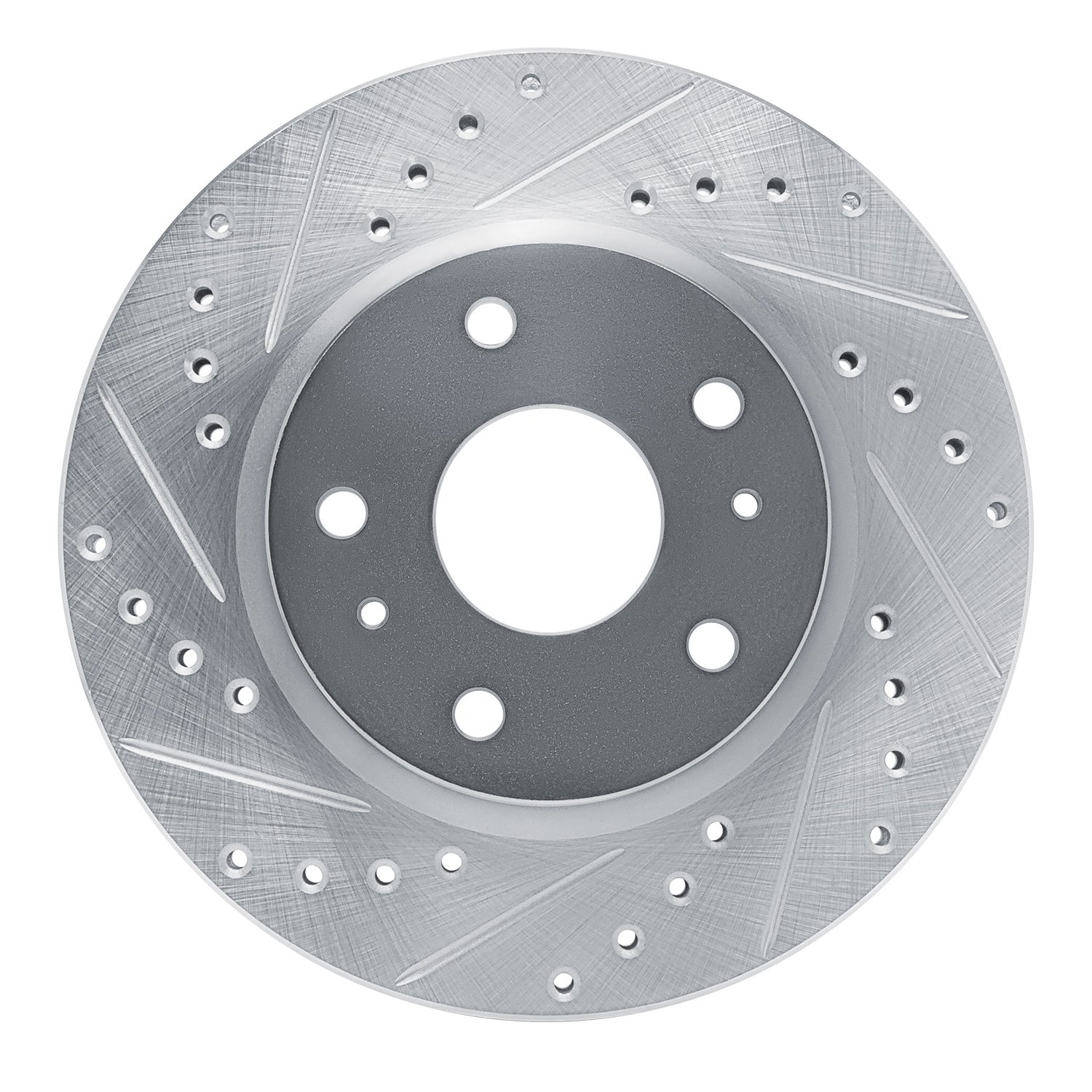 E-Line Drilled & Slotted Silver Brake Rotor, 1988-1989 GM, Position: Front Left