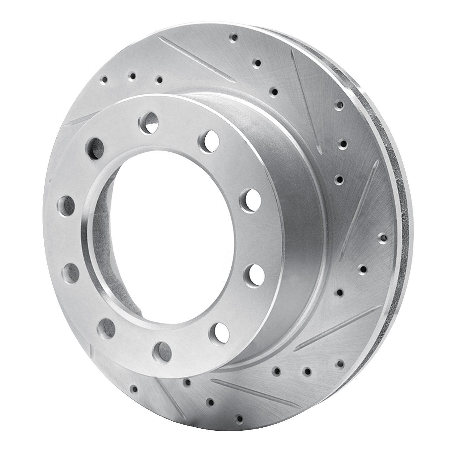 E-Line Drilled & Slotted Silver Brake Rotor, 1976-2005 GM, Position: Front & Rear Right