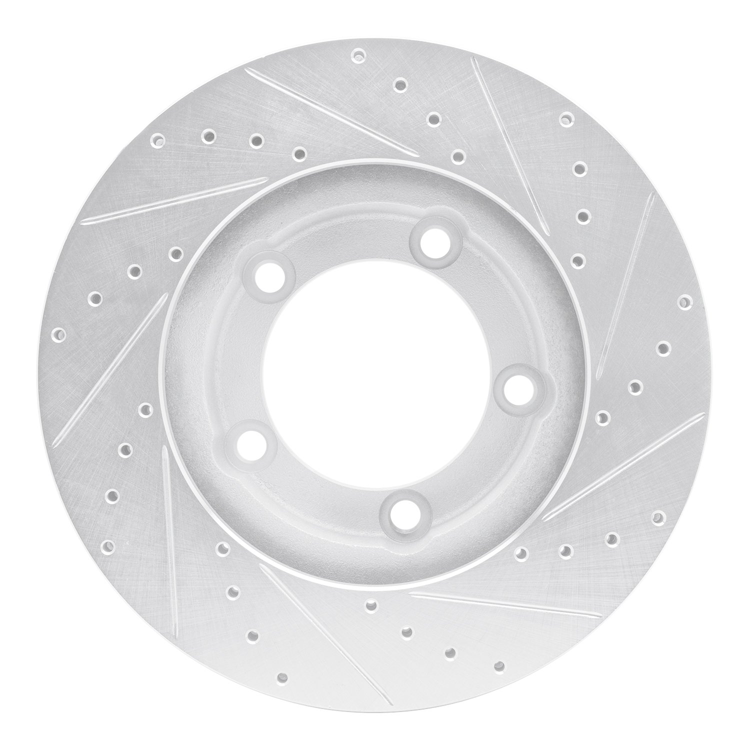 E-Line Drilled & Slotted Silver Brake Rotor, 1994-2006 GM, Position: Front Left