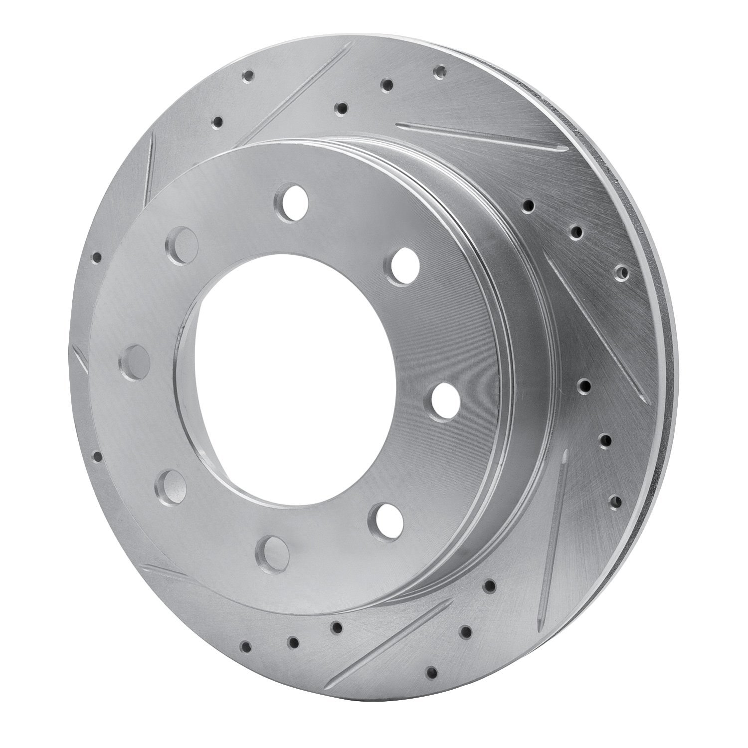 E-Line Drilled & Slotted Silver Brake Rotor, Fits Select Fits Multiple Makes/Models, Position: Rear Left