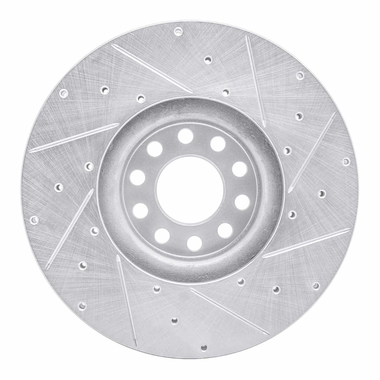 E-Line Drilled & Slotted Silver Brake Rotor, 2001-2012 Workhorse, Position: Front Left