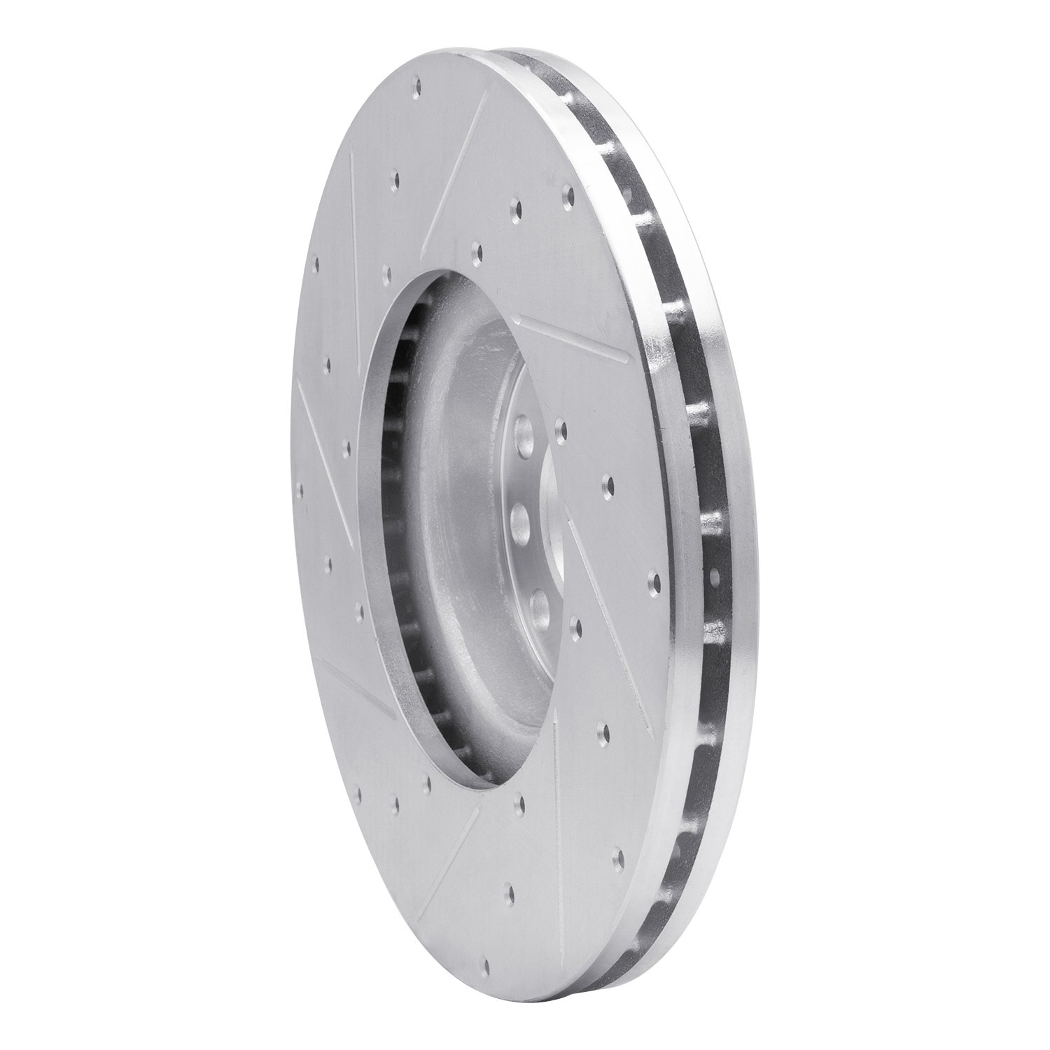 E-Line Drilled & Slotted Silver Brake Rotor, 2001-2012 Workhorse, Position: Front Right