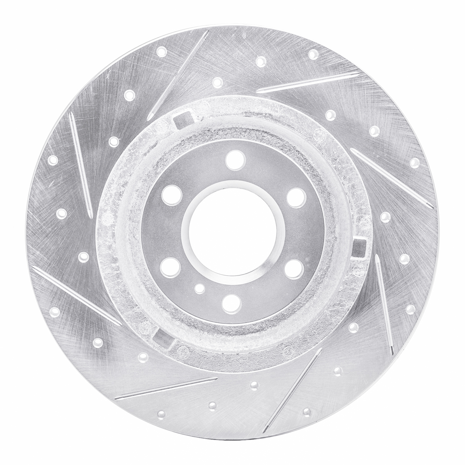E-Line Drilled & Slotted Silver Brake Rotor, 2011-2015 VPG, Position: Rear Right