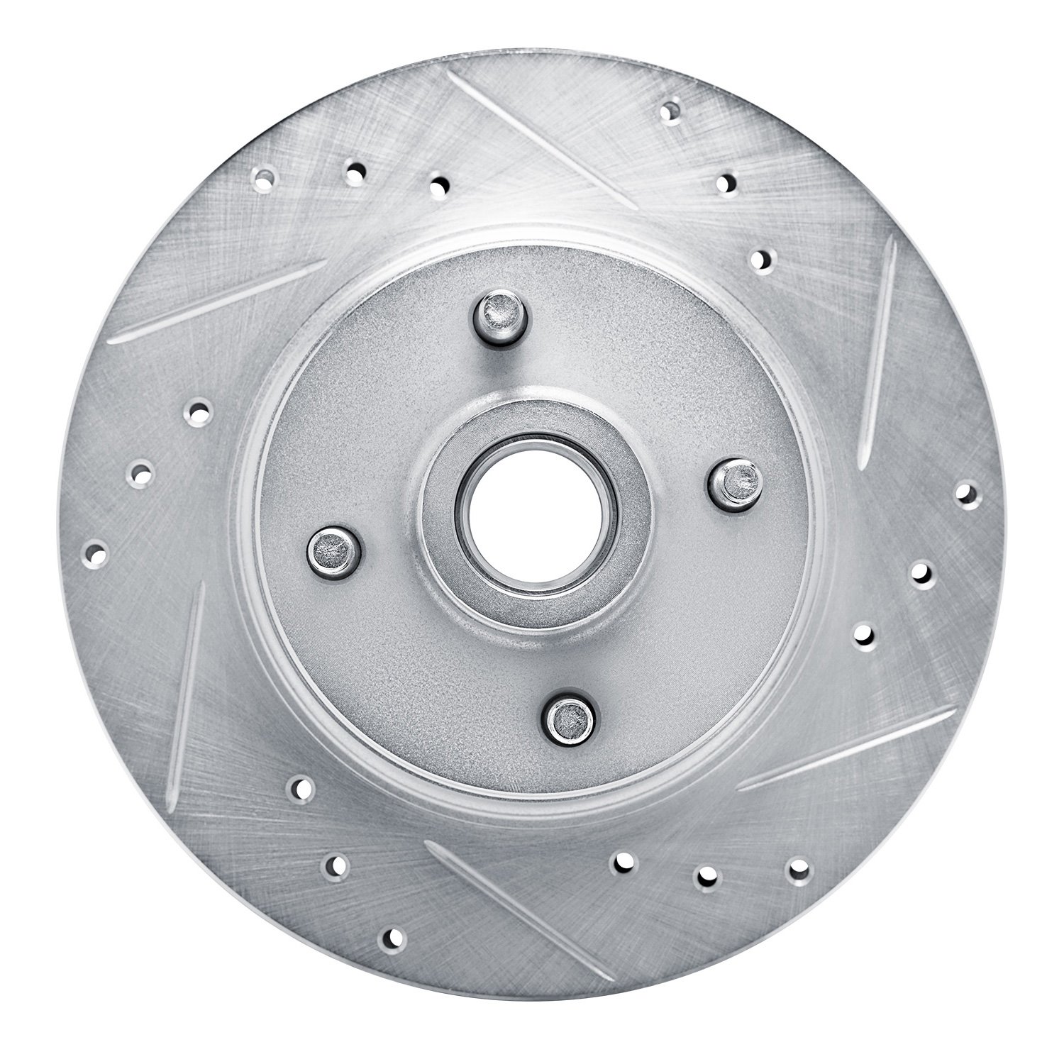 E-Line Drilled & Slotted Silver Brake Rotor, 1976-1980 GM, Position: Front Right