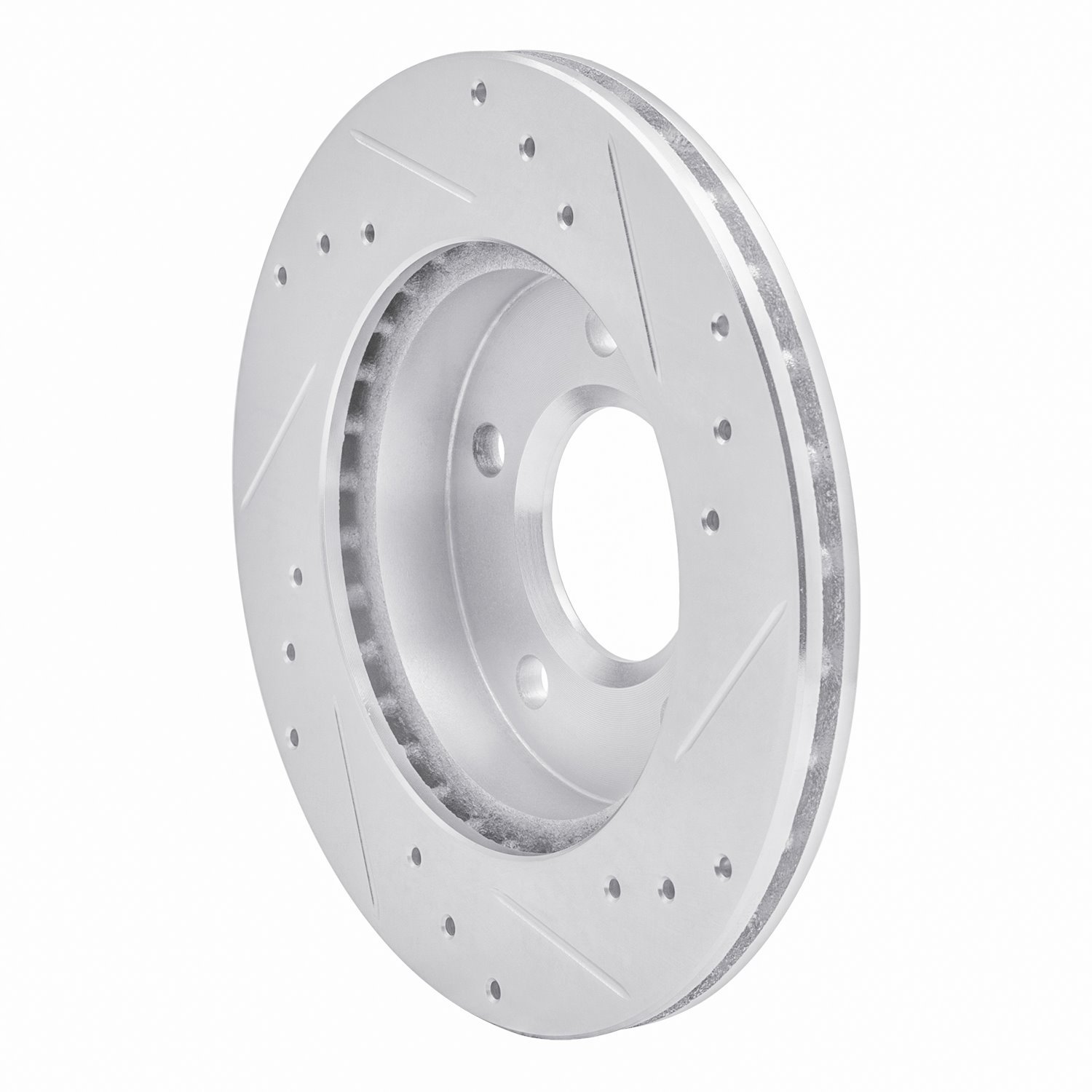 E-Line Drilled & Slotted Silver Brake Rotor, 1990-1990 GM, Position: Rear Left