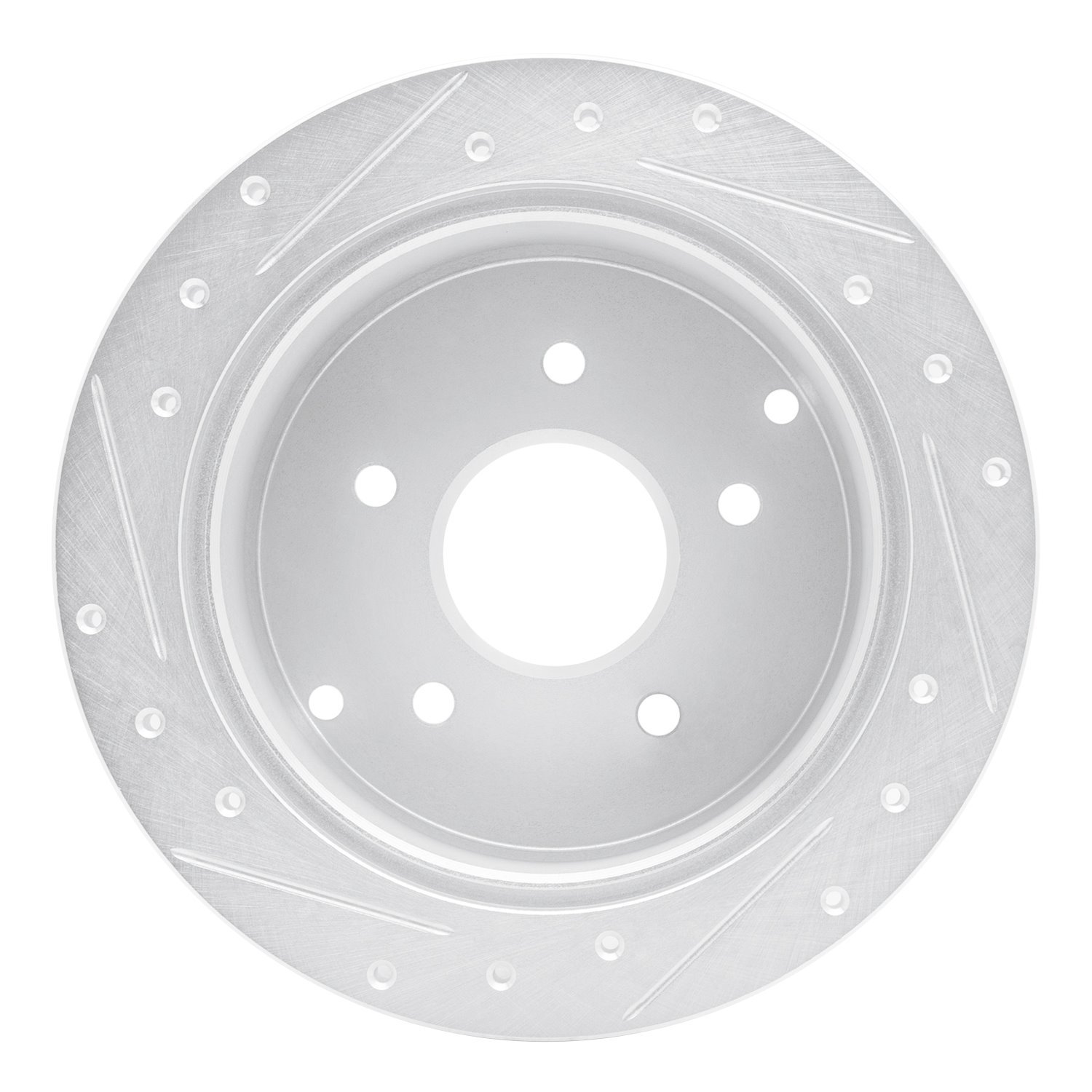 E-Line Drilled & Slotted Silver Brake Rotor, 2004-2004 GM, Position: Rear Right