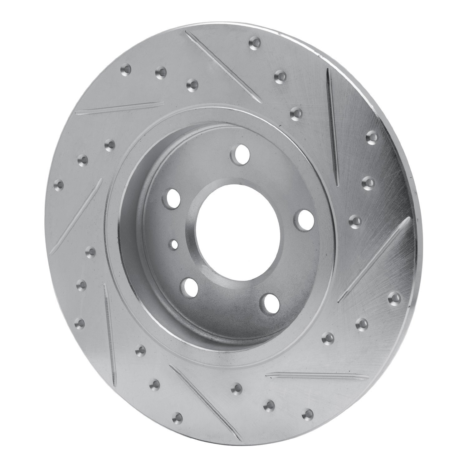 E-Line Drilled & Slotted Silver Brake Rotor, 2005-2005 GM, Position: Rear Left