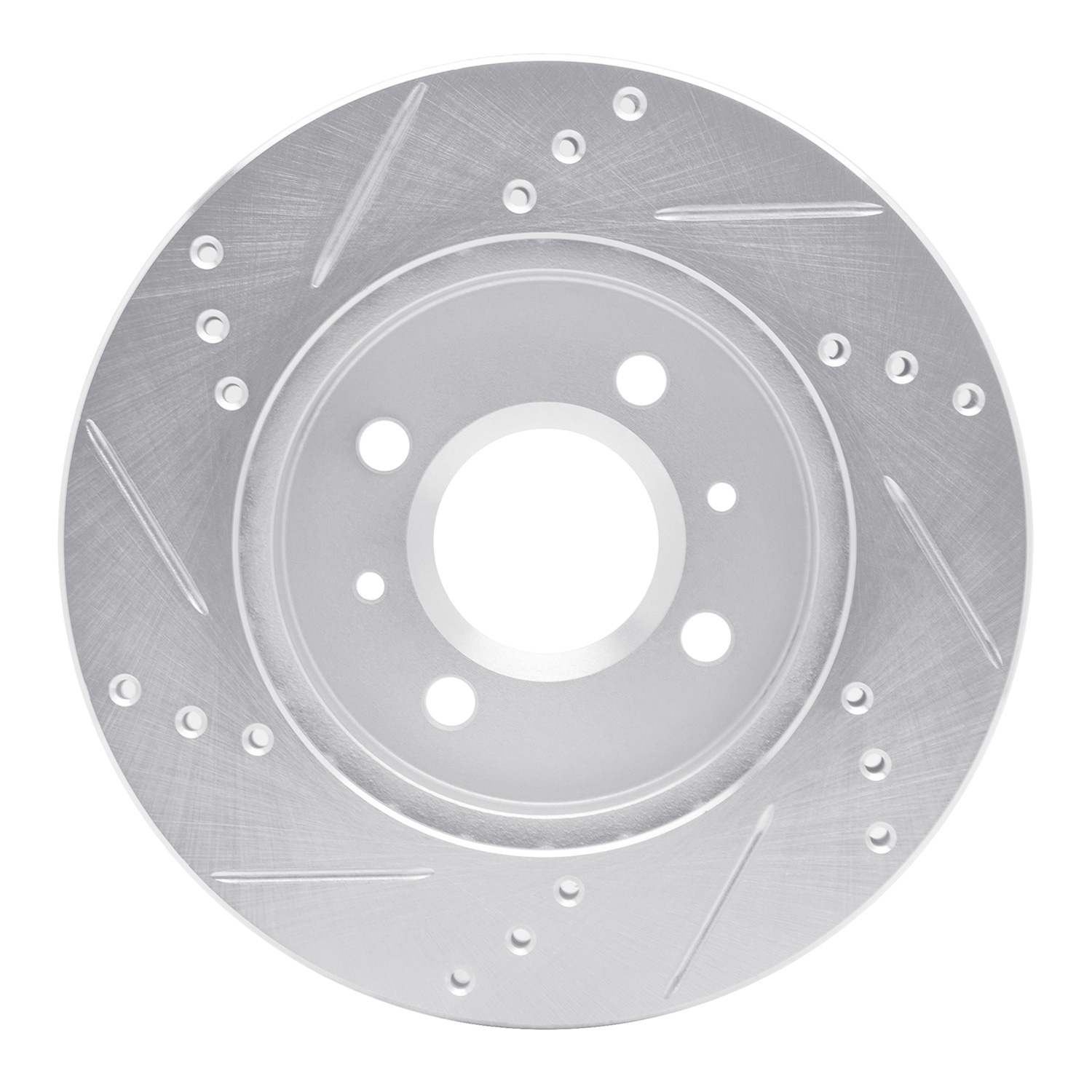 E-Line Drilled & Slotted Silver Brake Rotor, 1991-2002 GM, Position: Front Right