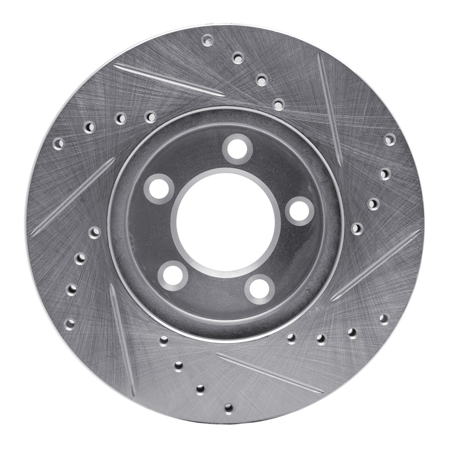 E-Line Drilled & Slotted Silver Brake Rotor, 1991-2000
