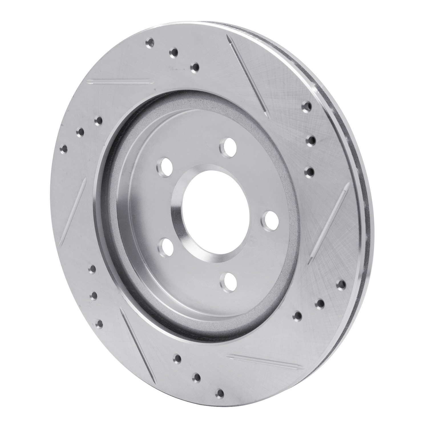 E-Line Drilled & Slotted Silver Brake Rotor, 2000-2006 Fits Multiple Makes/Models, Position: Rear Left