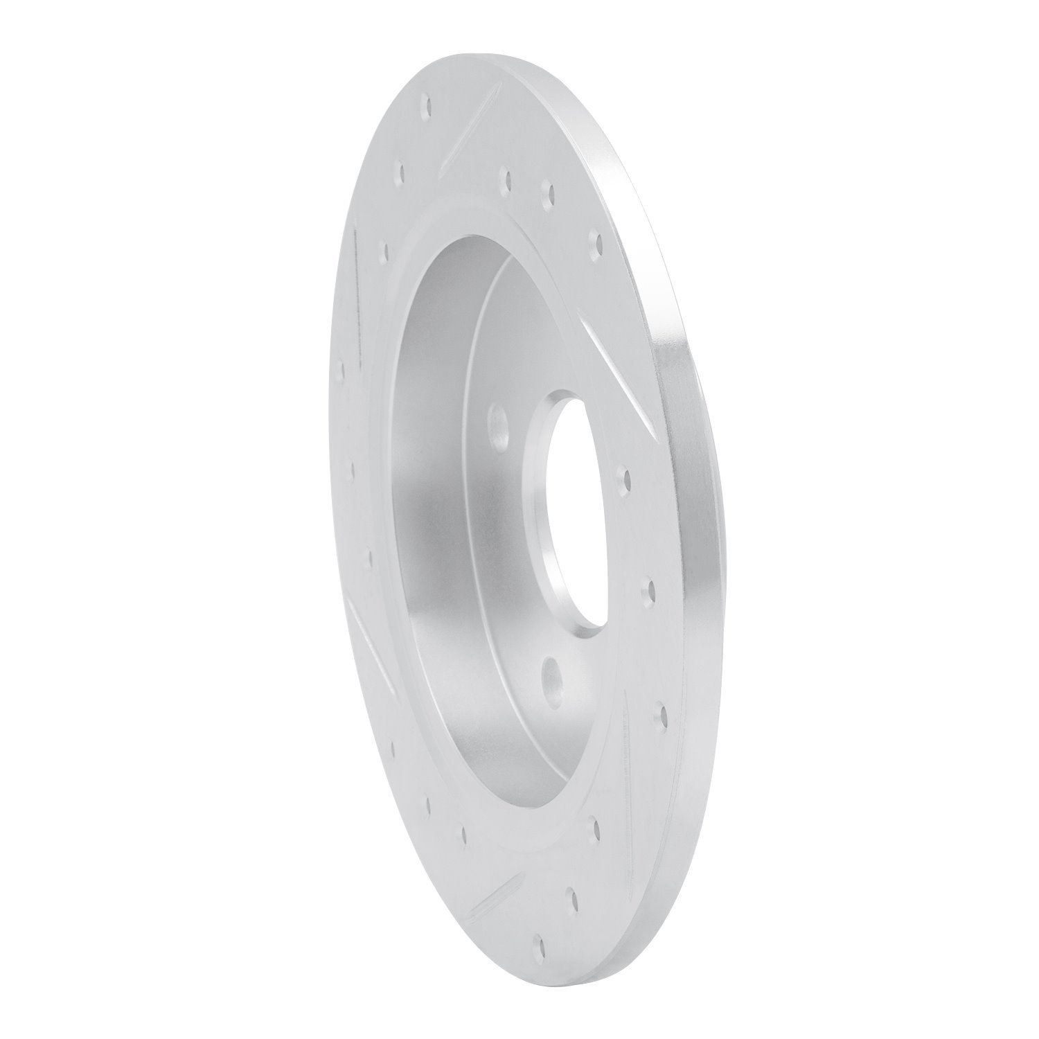 E-Line Drilled & Slotted Silver Brake Rotor, 2001-2019