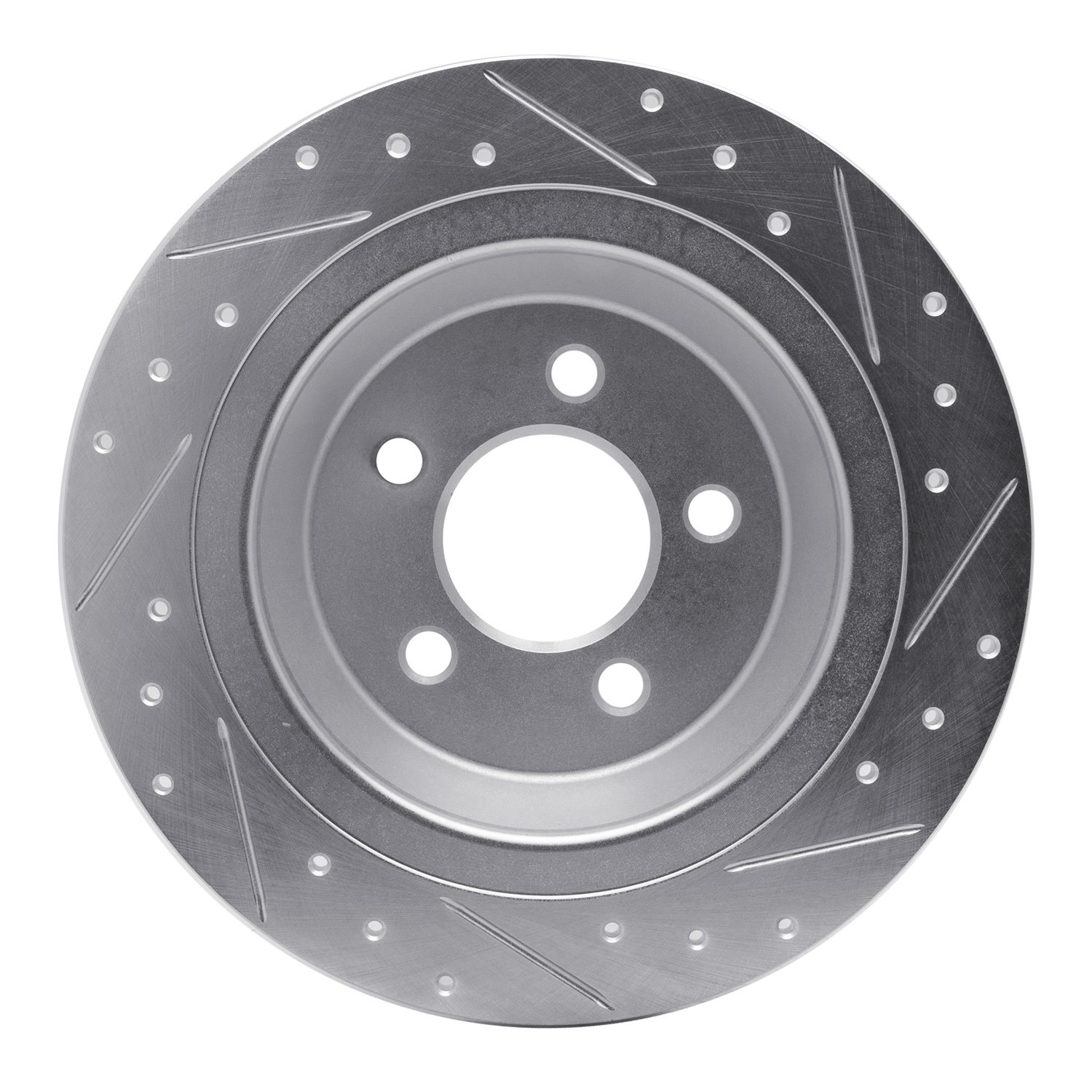 E-Line Drilled & Slotted Silver Brake Rotor, Fits Select Ford/Lincoln/Mercury/Mazda, Position: Rear Left