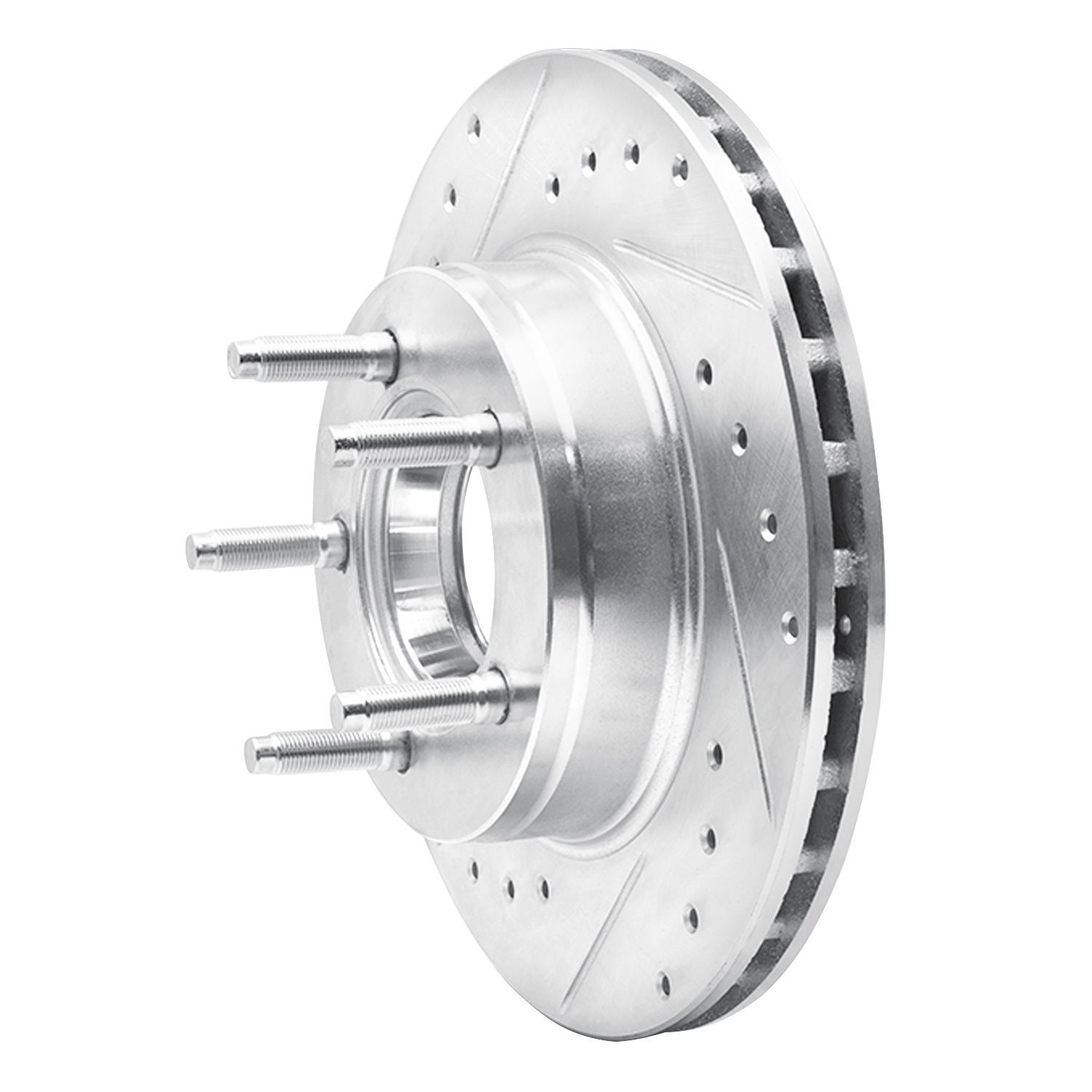 E-Line Drilled & Slotted Silver Brake Rotor, 1993-1994 Ford/Lincoln/Mercury/Mazda, Position: Front Left