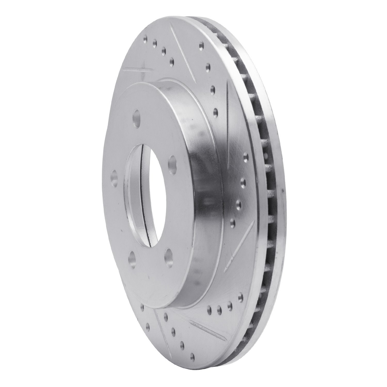 E-Line Drilled & Slotted Silver Brake Rotor, 1997-2004