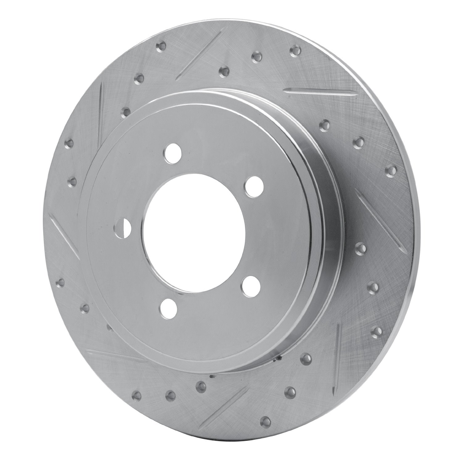 E-Line Drilled & Slotted Silver Brake Rotor, 2002-2010 Ford/Lincoln/Mercury/Mazda, Position: Rear Left