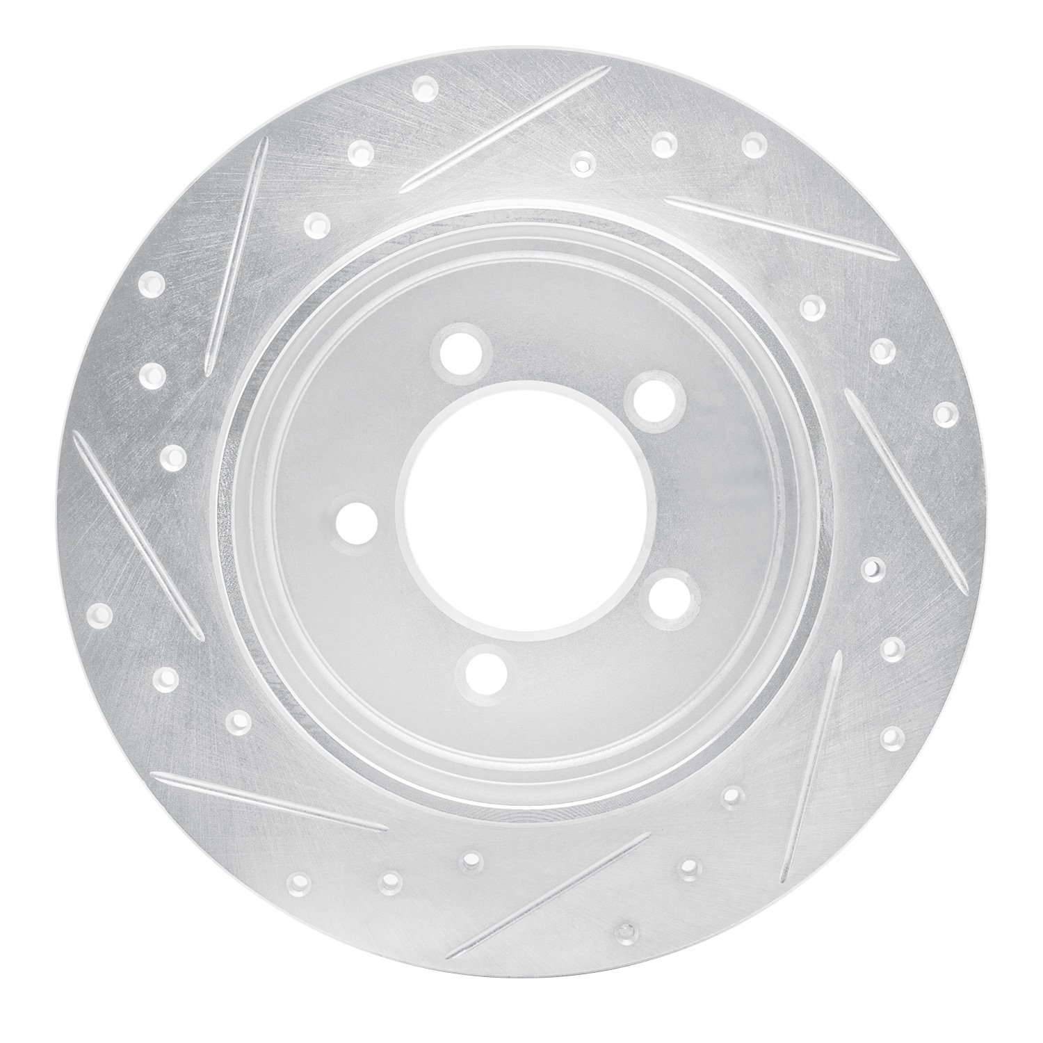 E-Line Drilled & Slotted Silver Brake Rotor, 2002-2010