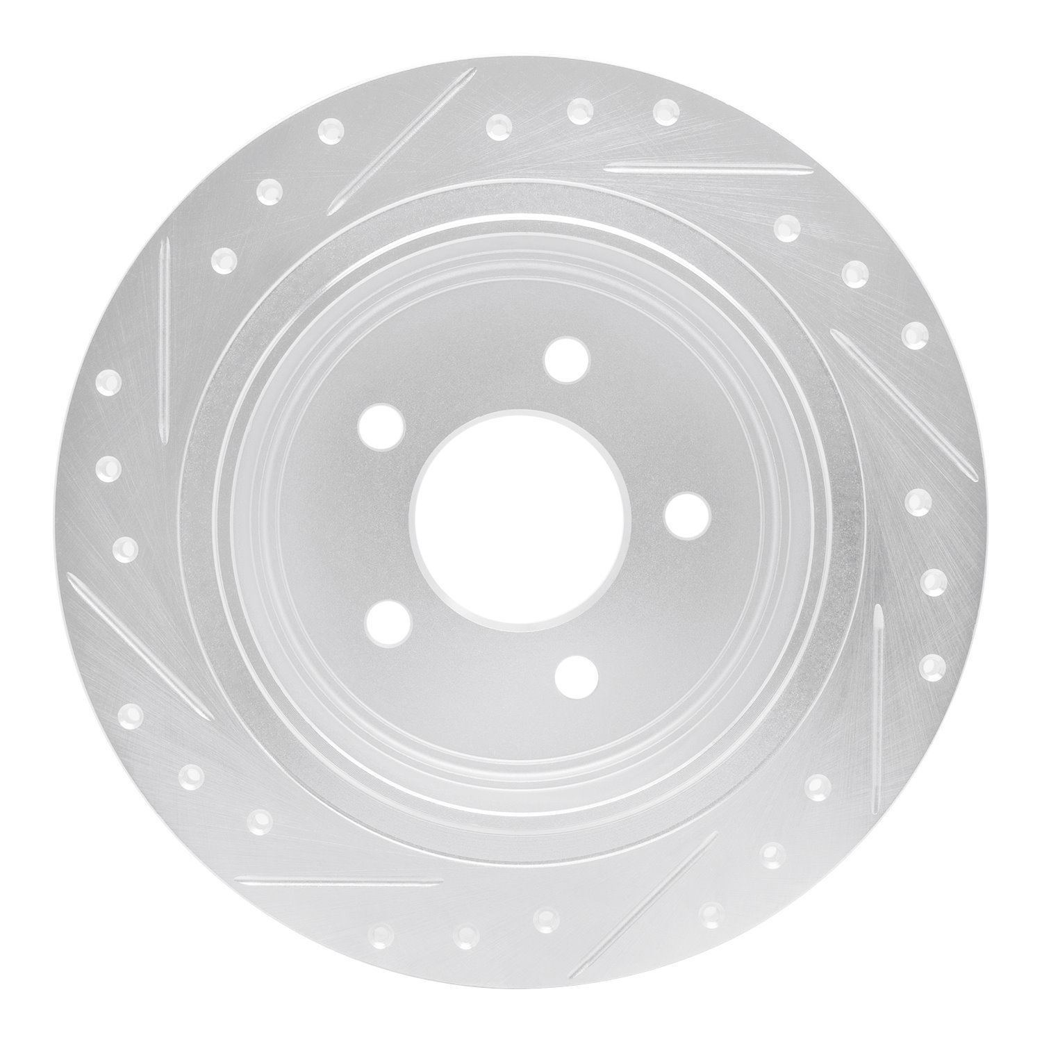 E-Line Drilled & Slotted Silver Brake Rotor, 2003-2005 Ford/Lincoln/Mercury/Mazda, Position: Rear Right