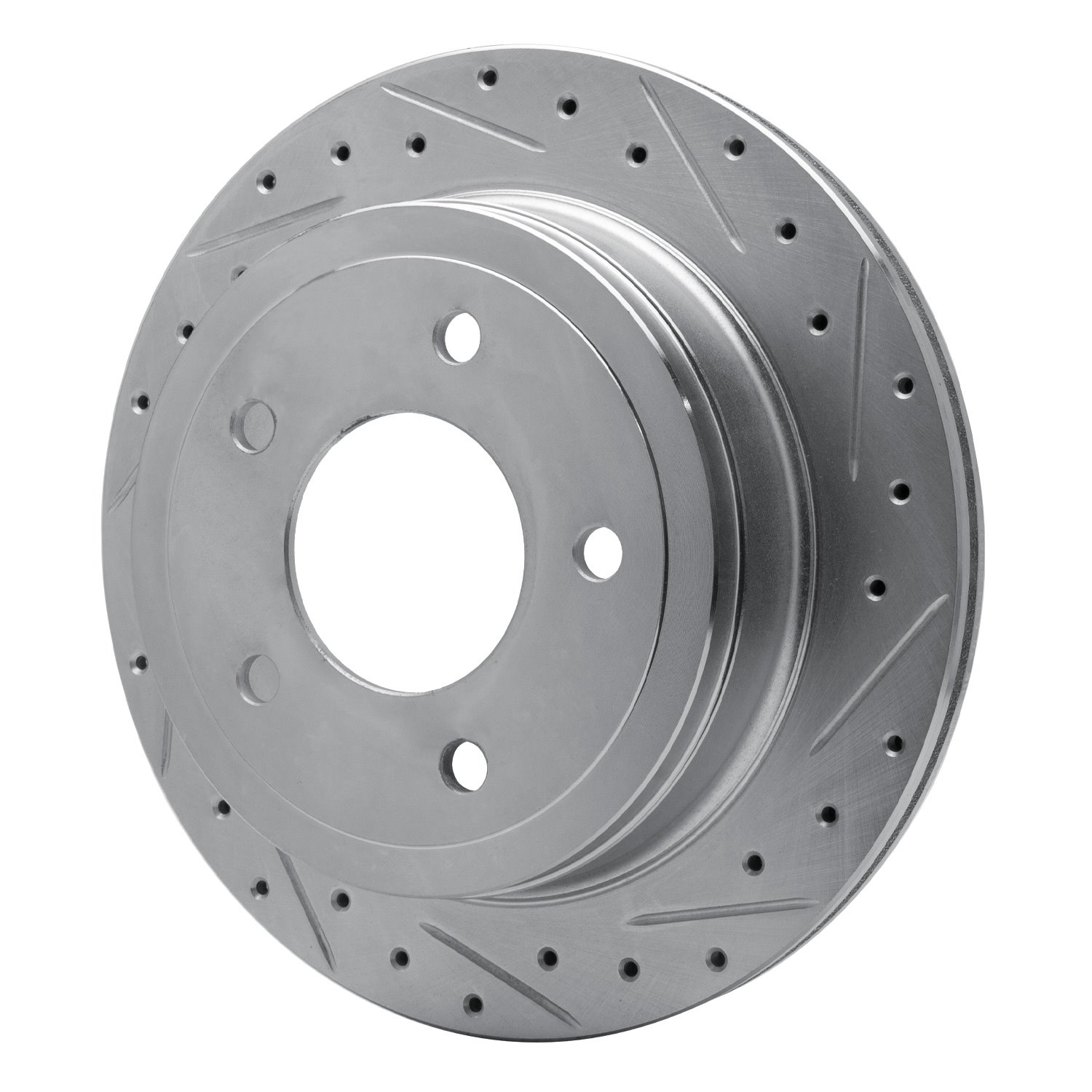 E-Line Drilled & Slotted Silver Brake Rotor, 2004-2006 Ford/Lincoln/Mercury/Mazda, Position: Rear Right