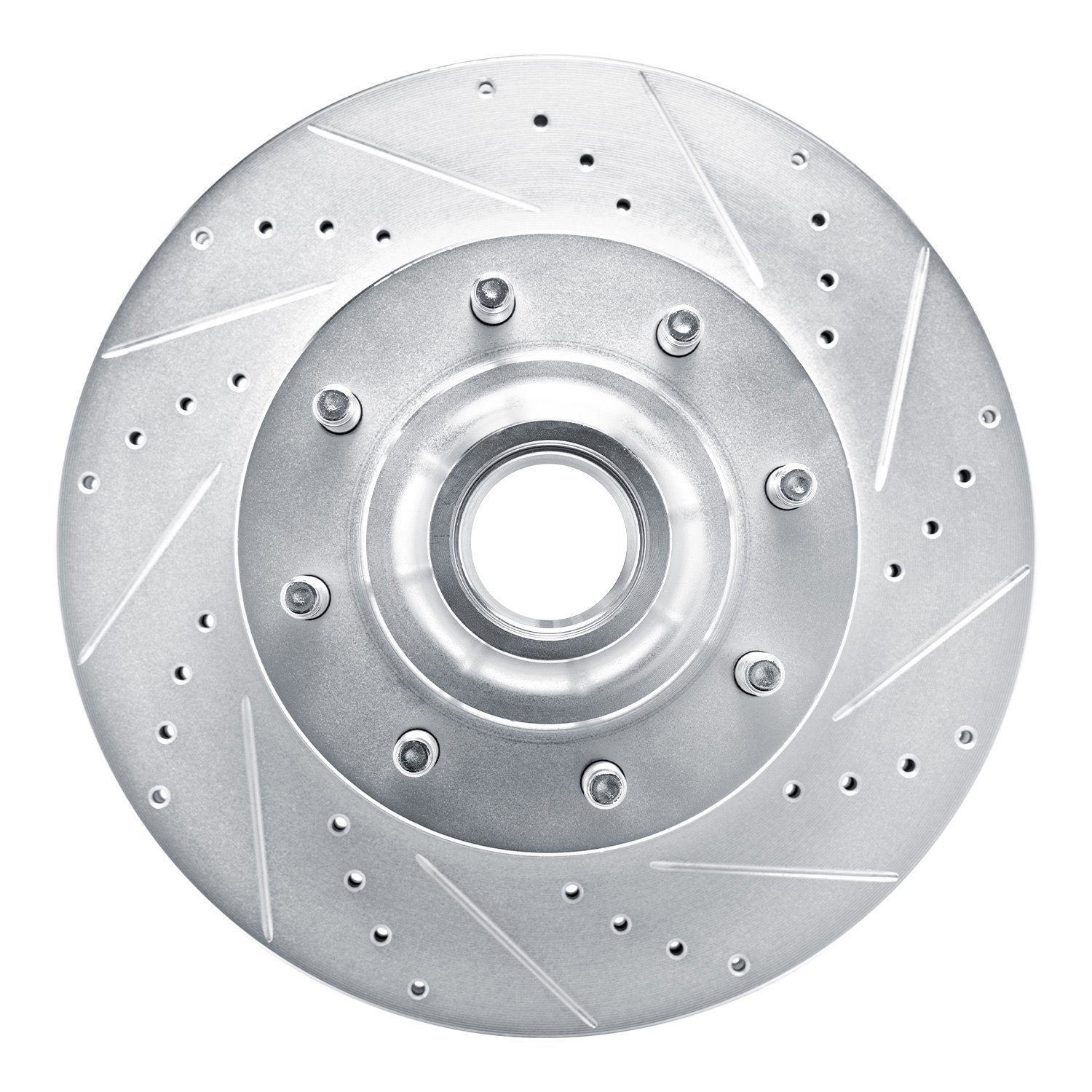 E-Line Drilled & Slotted Silver Brake Rotor, Fits Select Ford/Lincoln/Mercury/Mazda, Position: Front Right