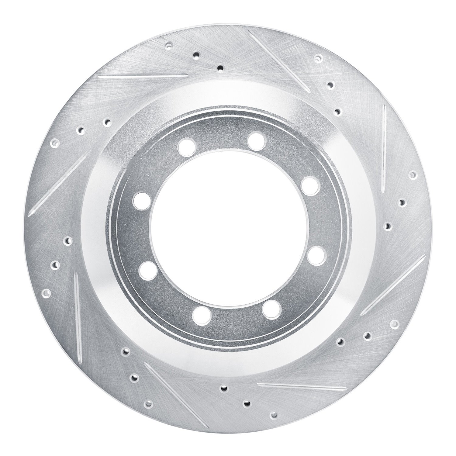 E-Line Drilled & Slotted Silver Brake Rotor, Fits Select Ford/Lincoln/Mercury/Mazda, Position: Rear Right