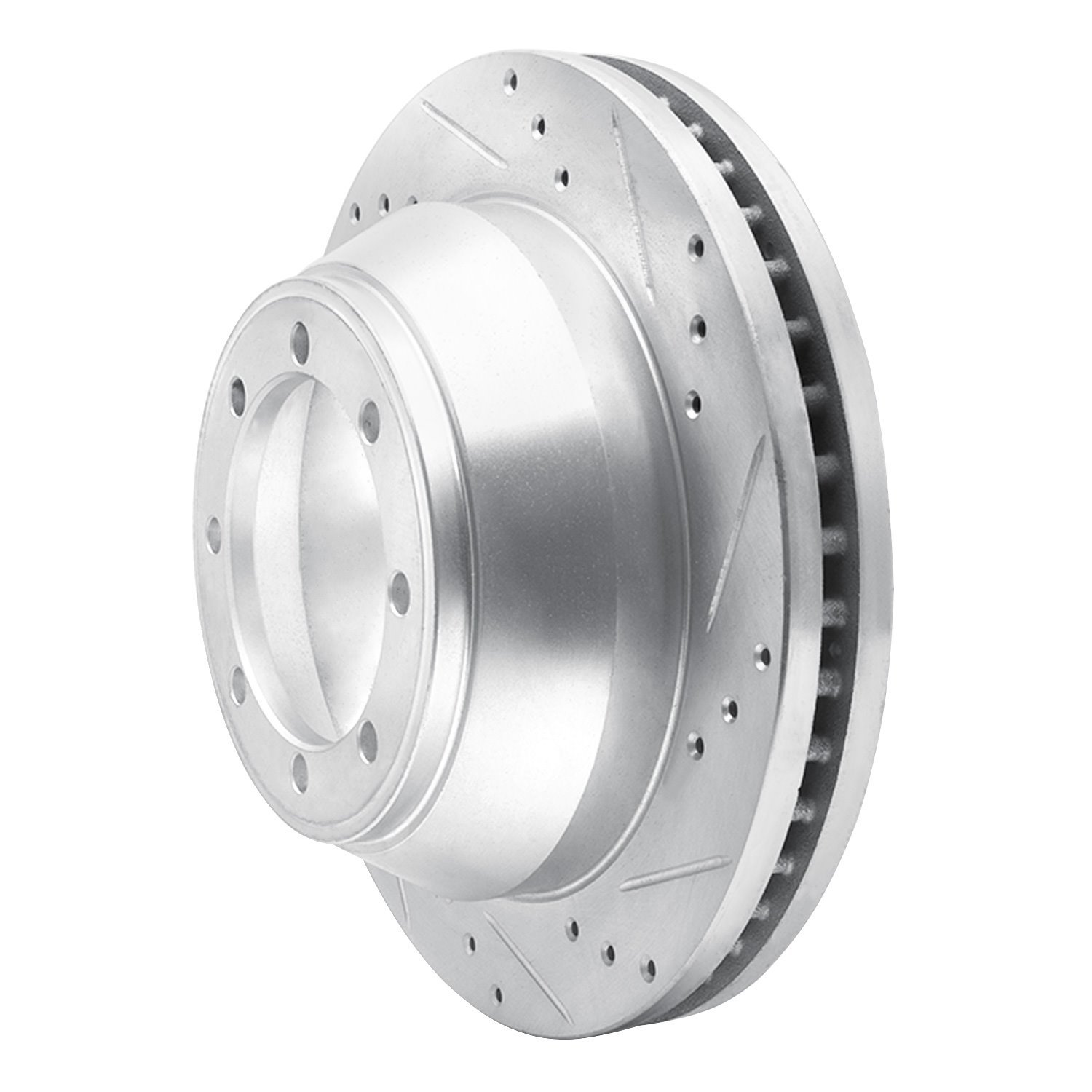 E-Line Drilled & Slotted Silver Brake Rotor, Fits Select Ford/Lincoln/Mercury/Mazda, Position: Rear Right