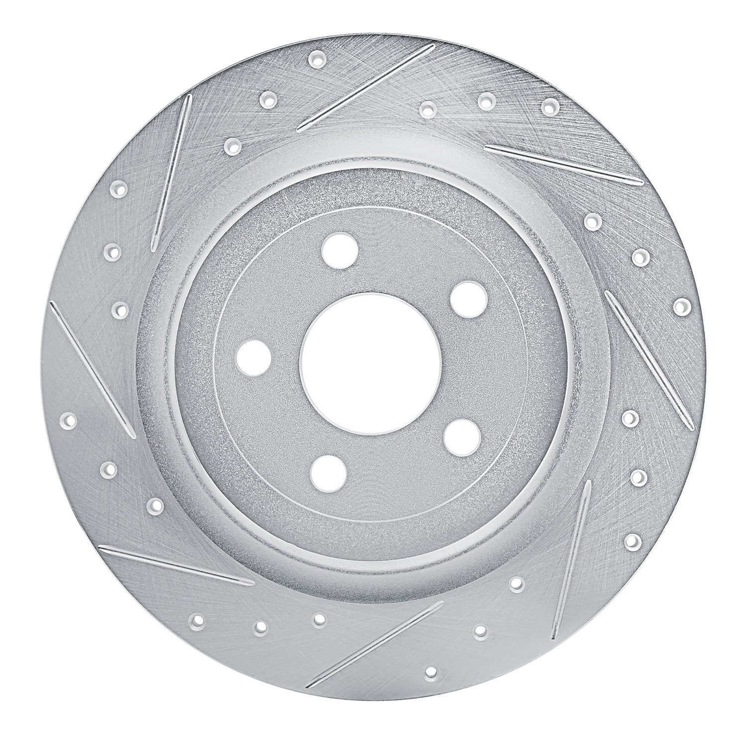 E-Line Drilled & Slotted Silver Brake Rotor, Fits Select Ford/Lincoln/Mercury/Mazda, Position: Rear Left