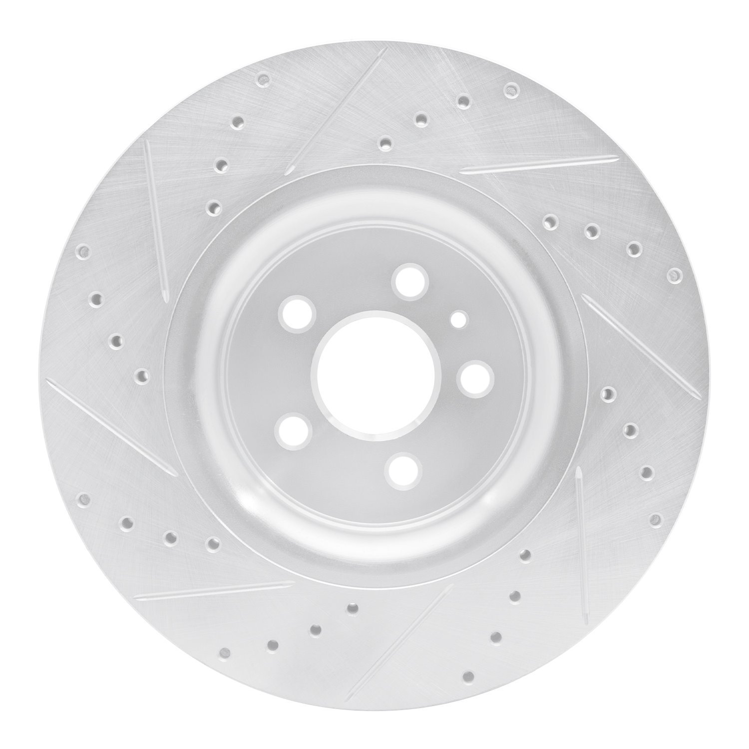 E-Line Drilled & Slotted Silver Brake Rotor, Fits Select Ford/Lincoln/Mercury/Mazda, Position: Front Right