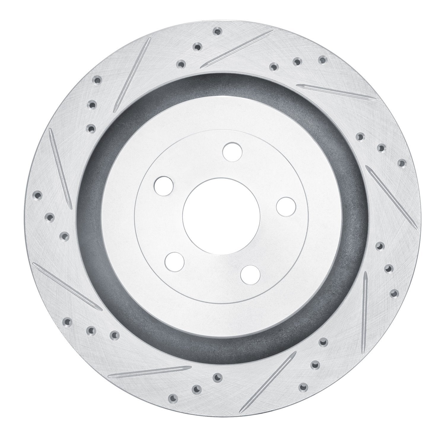 E-Line Drilled & Slotted Silver Brake Rotor, Fits Select Ford/Lincoln/Mercury/Mazda, Position: Rear Left