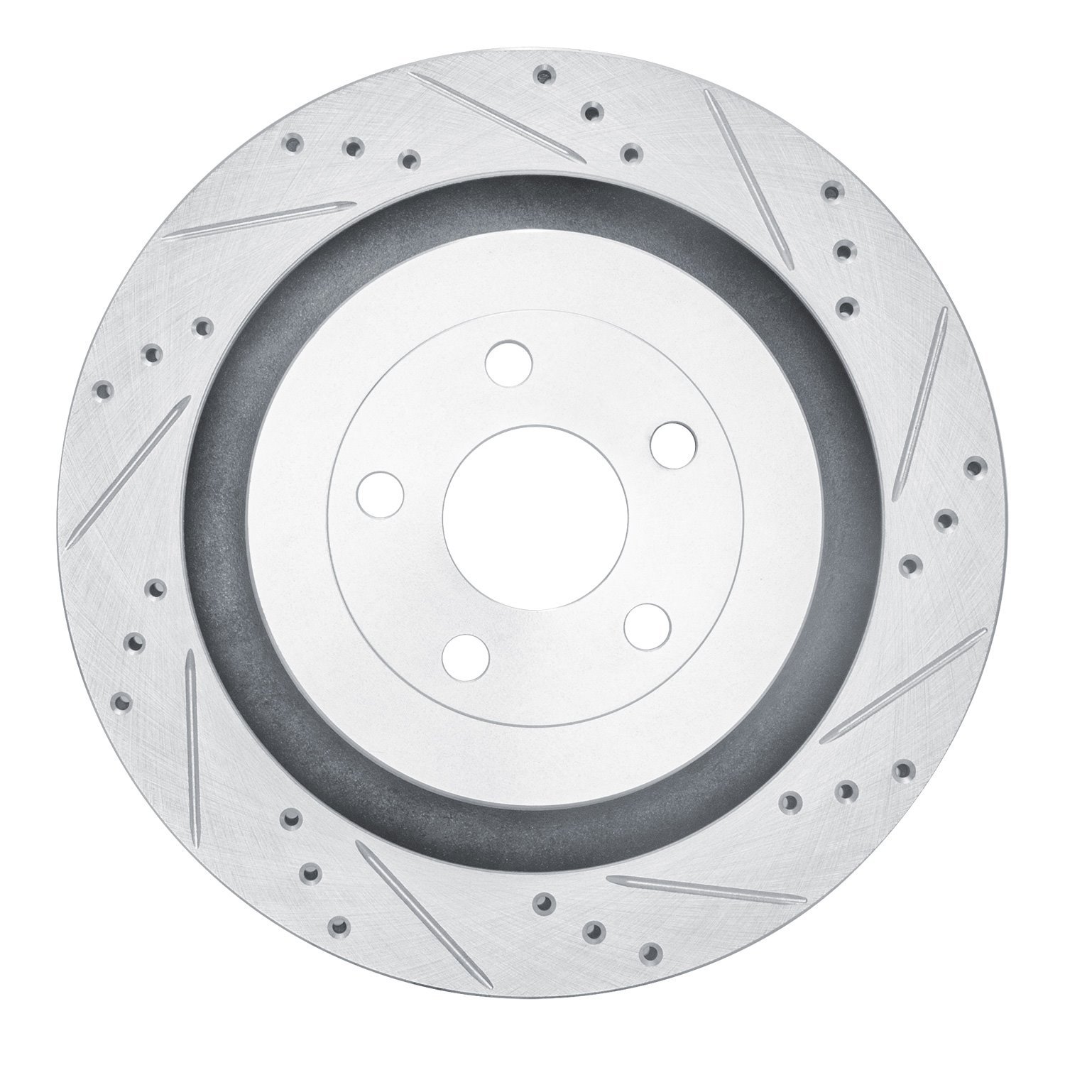E-Line Drilled & Slotted Silver Brake Rotor, Fits Select Ford/Lincoln/Mercury/Mazda, Position: Rear Right