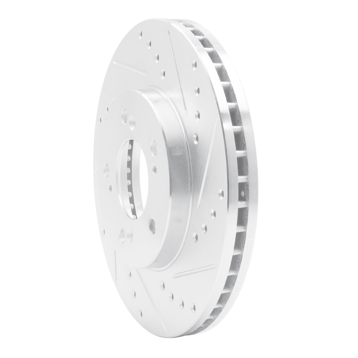 E-Line Drilled & Slotted Silver Brake Rotor, 1993-1995 Acura/Honda, Position: Front Right