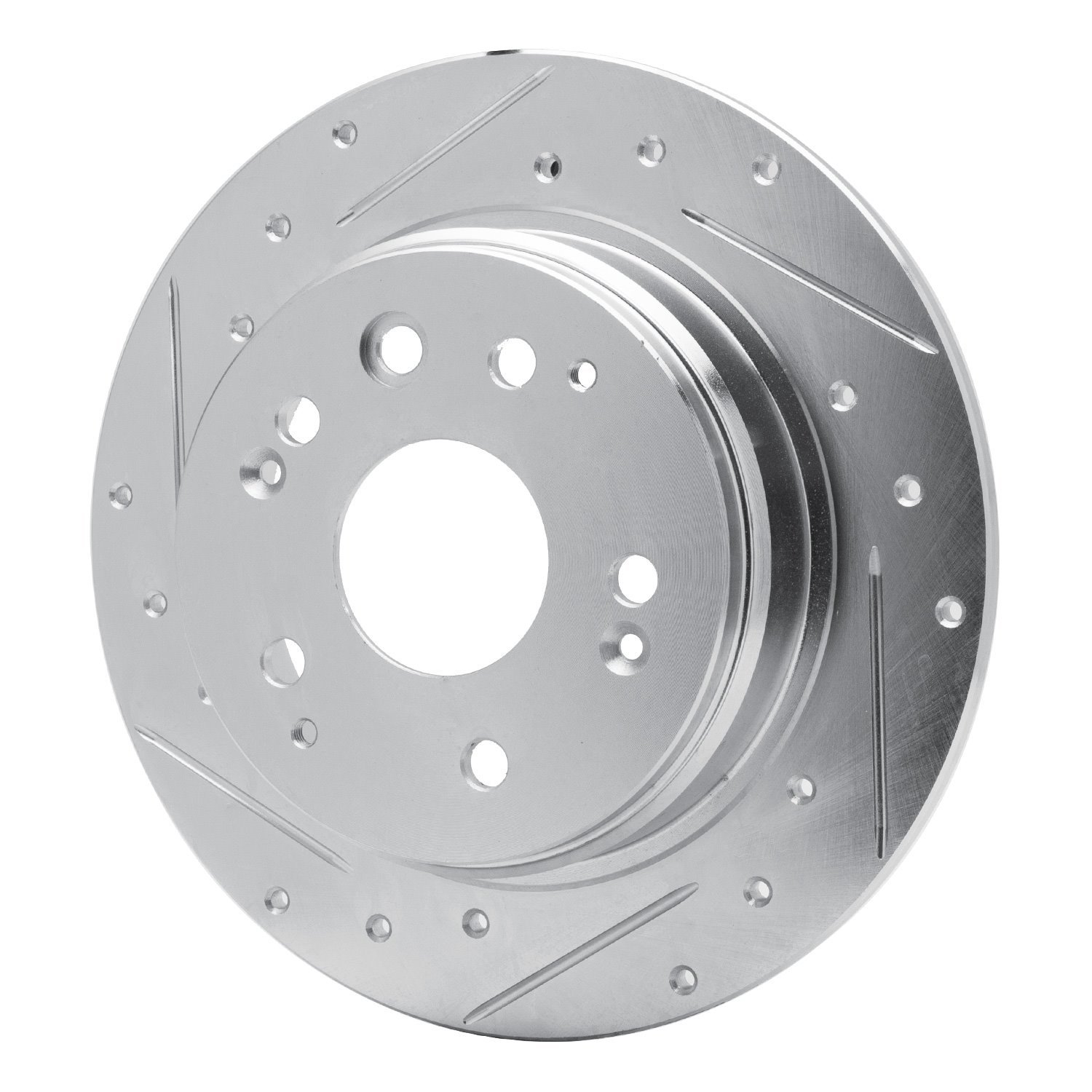 E-Line Drilled & Slotted Silver Brake Rotor, 1999-2003 Acura/Honda, Position: Rear Left