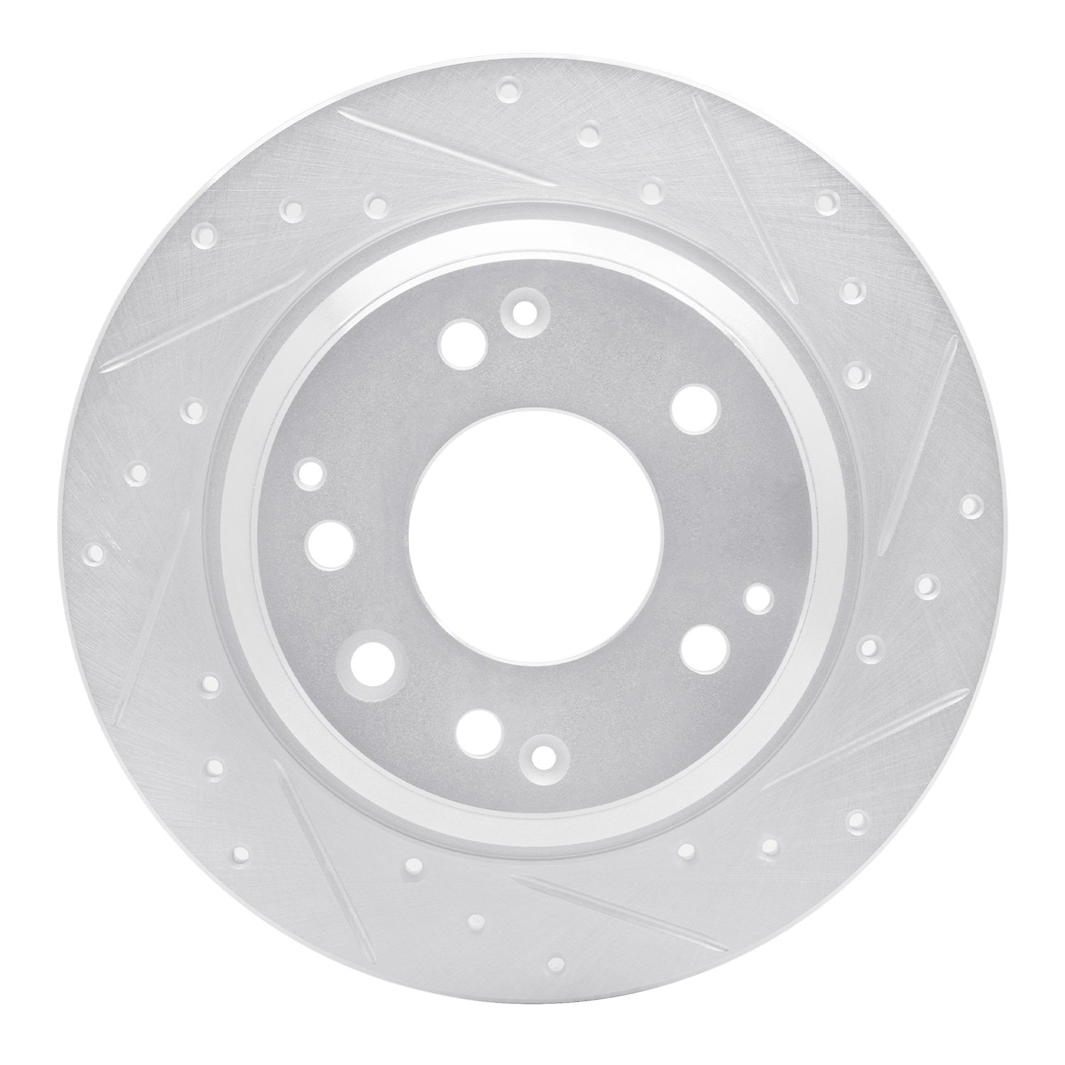 E-Line Drilled & Slotted Silver Brake Rotor, 1999-2001 Acura/Honda, Position: Rear Right