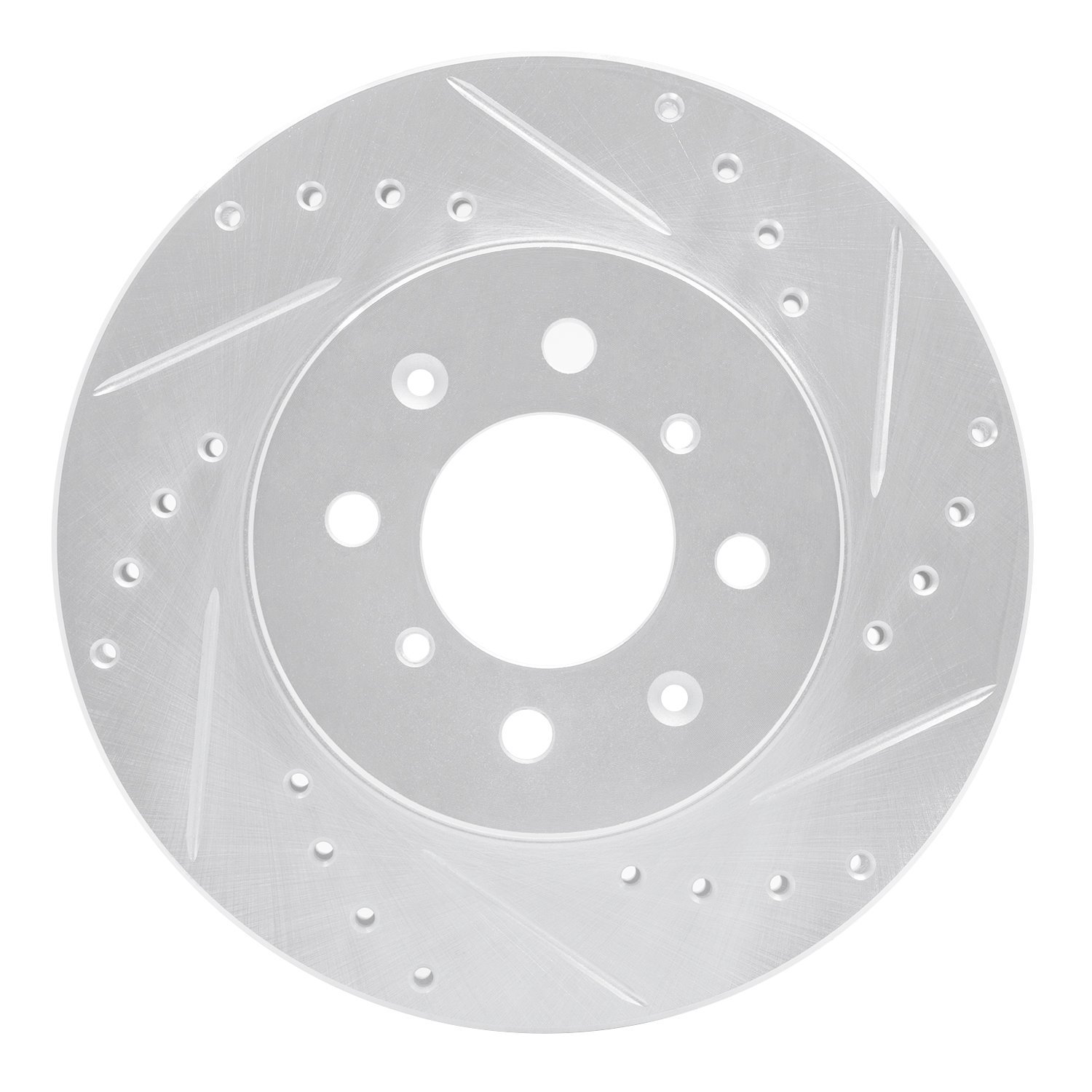 E-Line Drilled & Slotted Silver Brake Rotor, 1988-1991