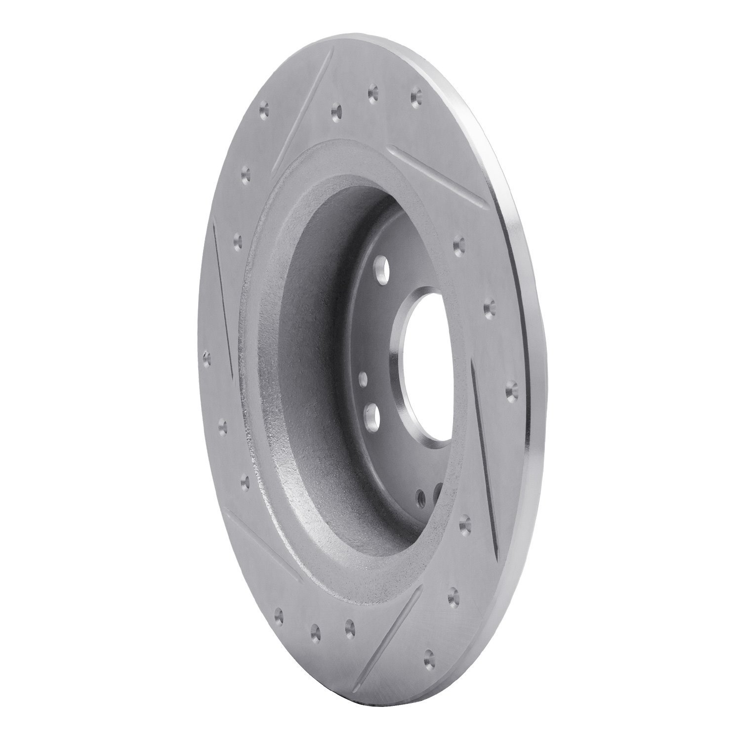 E-Line Drilled & Slotted Silver Brake Rotor, Fits Select Acura/Honda, Position: Rear Right