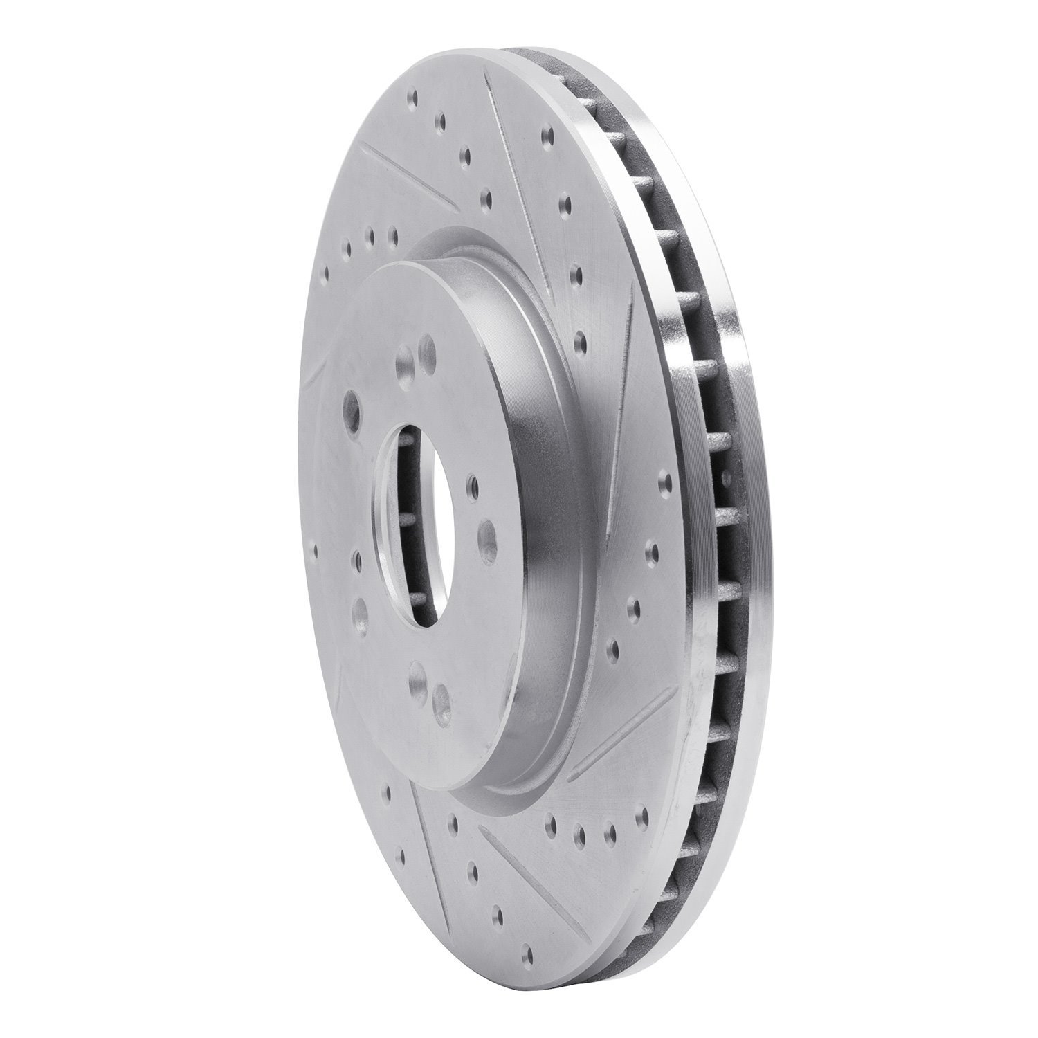 E-Line Drilled & Slotted Silver Brake Rotor, 2007-2016