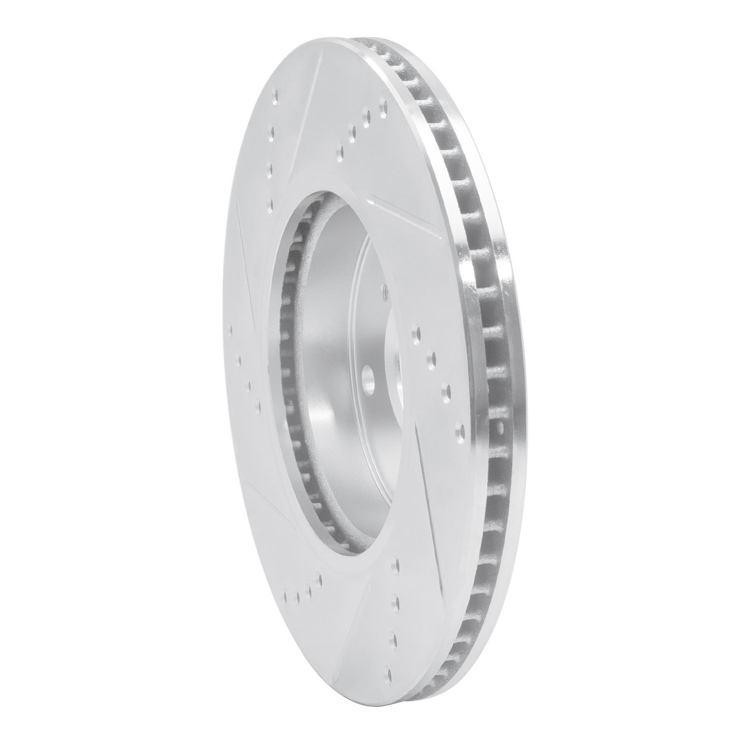 E-Line Drilled & Slotted Silver Brake Rotor, Fits Select Acura/Honda, Position: Front Right