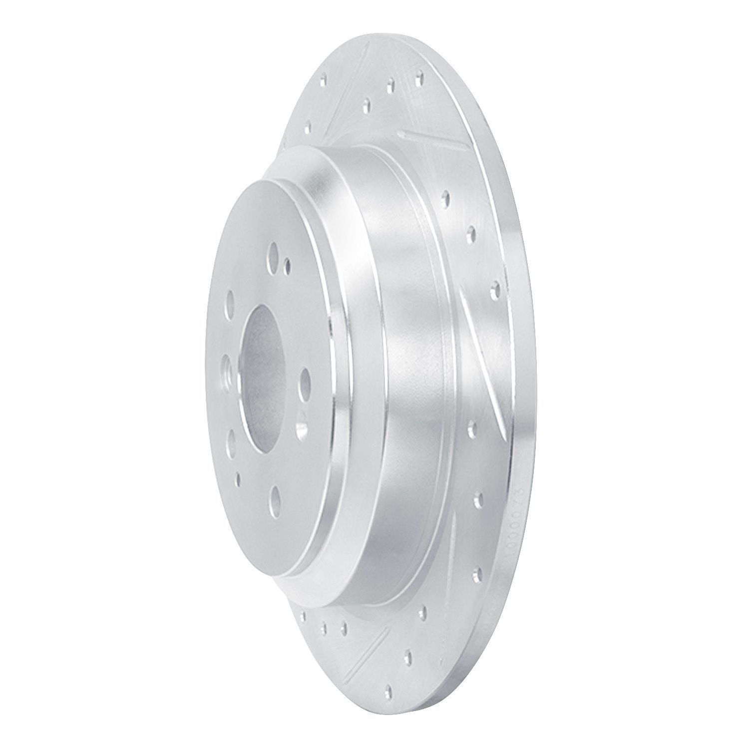 E-Line Drilled & Slotted Silver Brake Rotor, Fits Select Acura/Honda, Position: Rear Left