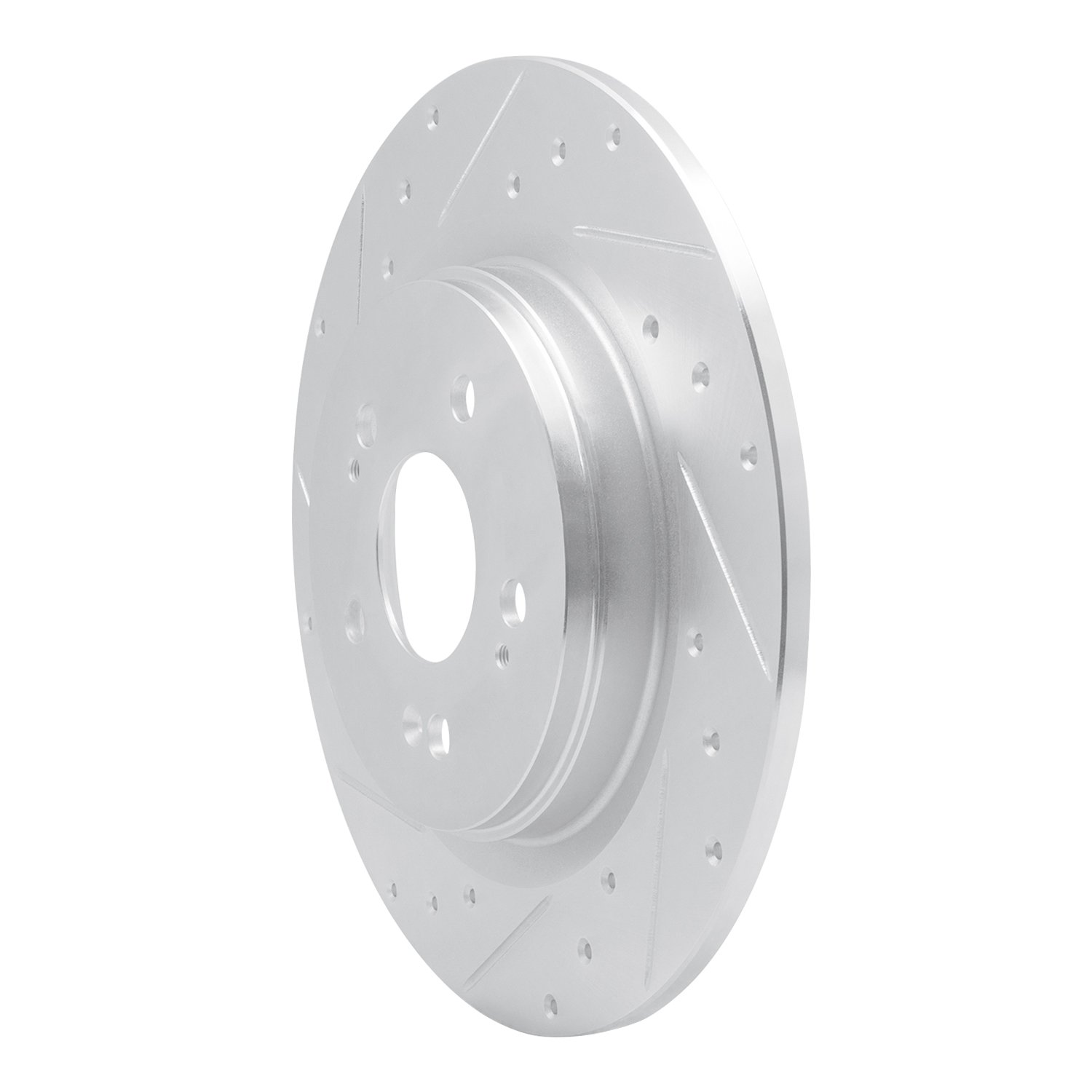 E-Line Drilled & Slotted Silver Brake Rotor, Fits Select Acura/Honda, Position: Rear Left