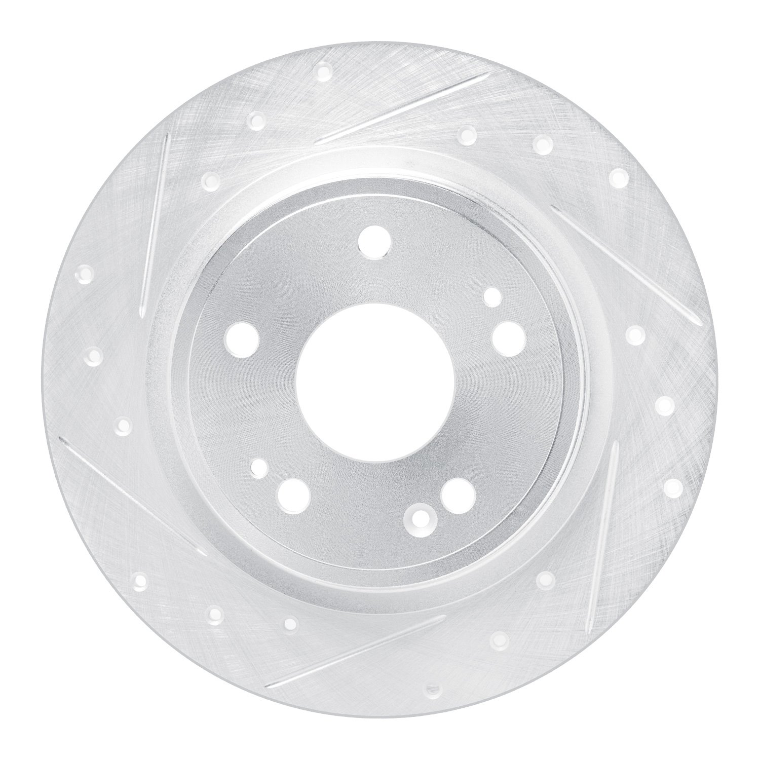 E-Line Drilled & Slotted Silver Brake Rotor, Fits Select Acura/Honda, Position: Rear Left