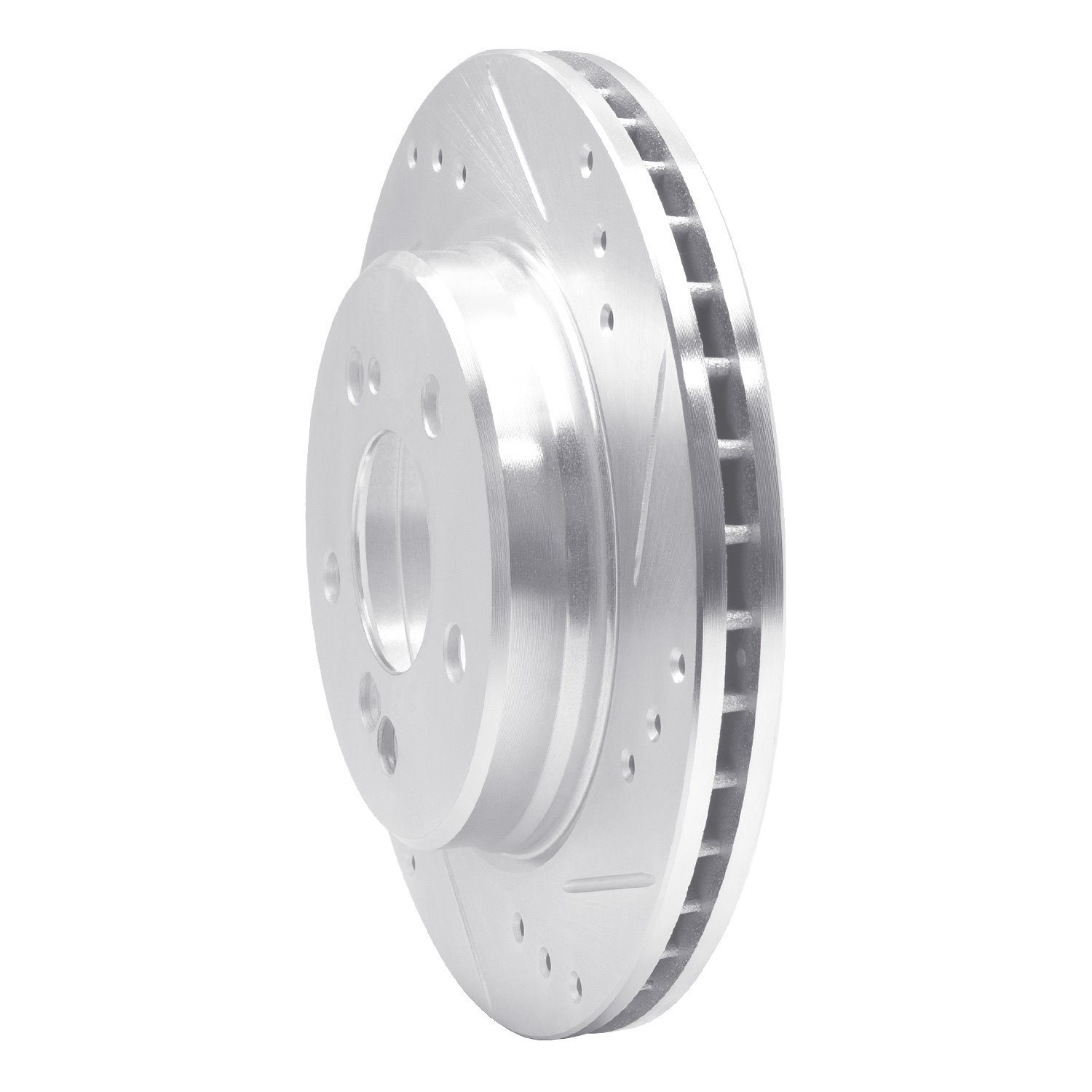 E-Line Drilled & Slotted Silver Brake Rotor, 1992-1995 Mercedes-Benz, Position: Rear Right
