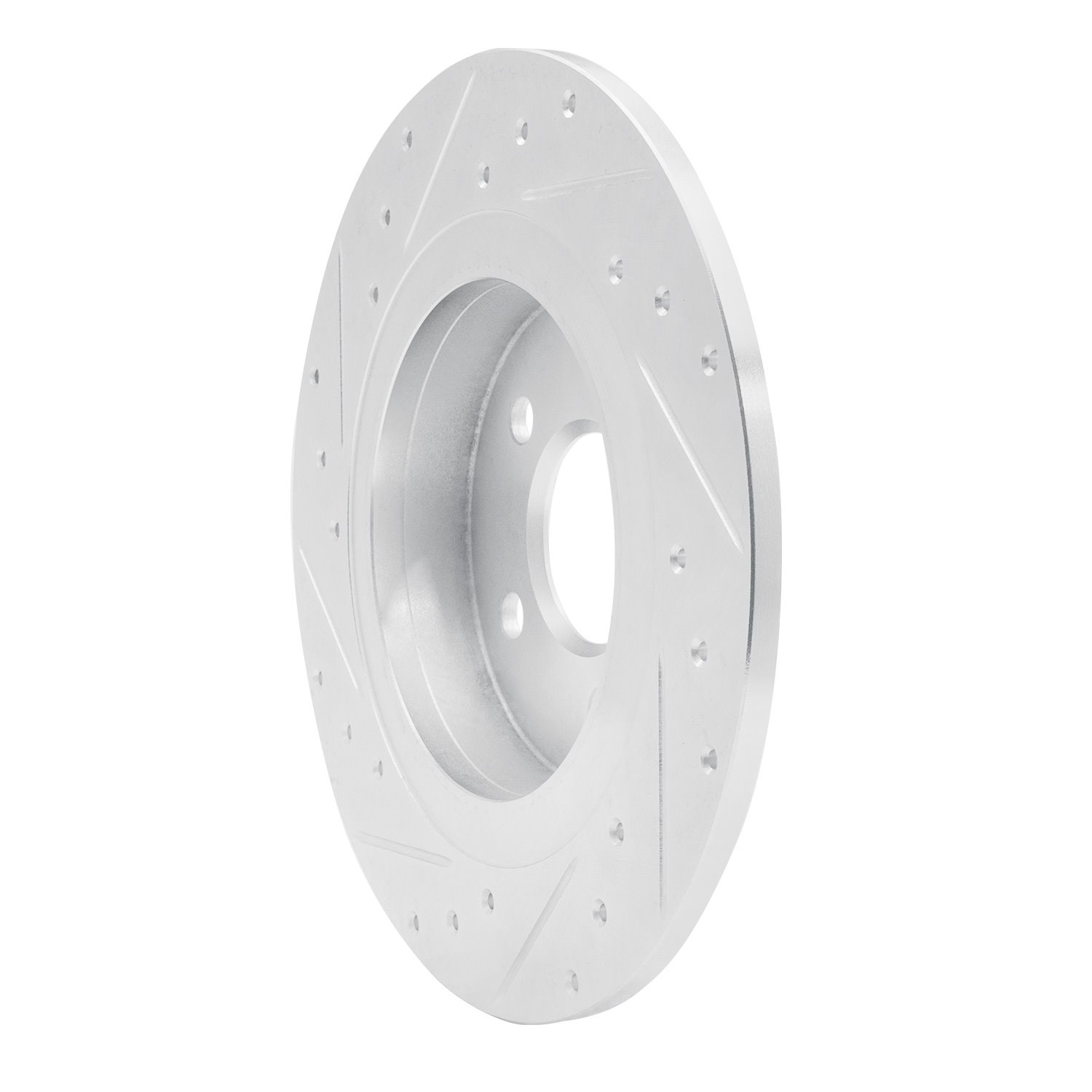 E-Line Drilled & Slotted Silver Brake Rotor, 2012-2020 Mercedes-Benz, Position: Rear Right